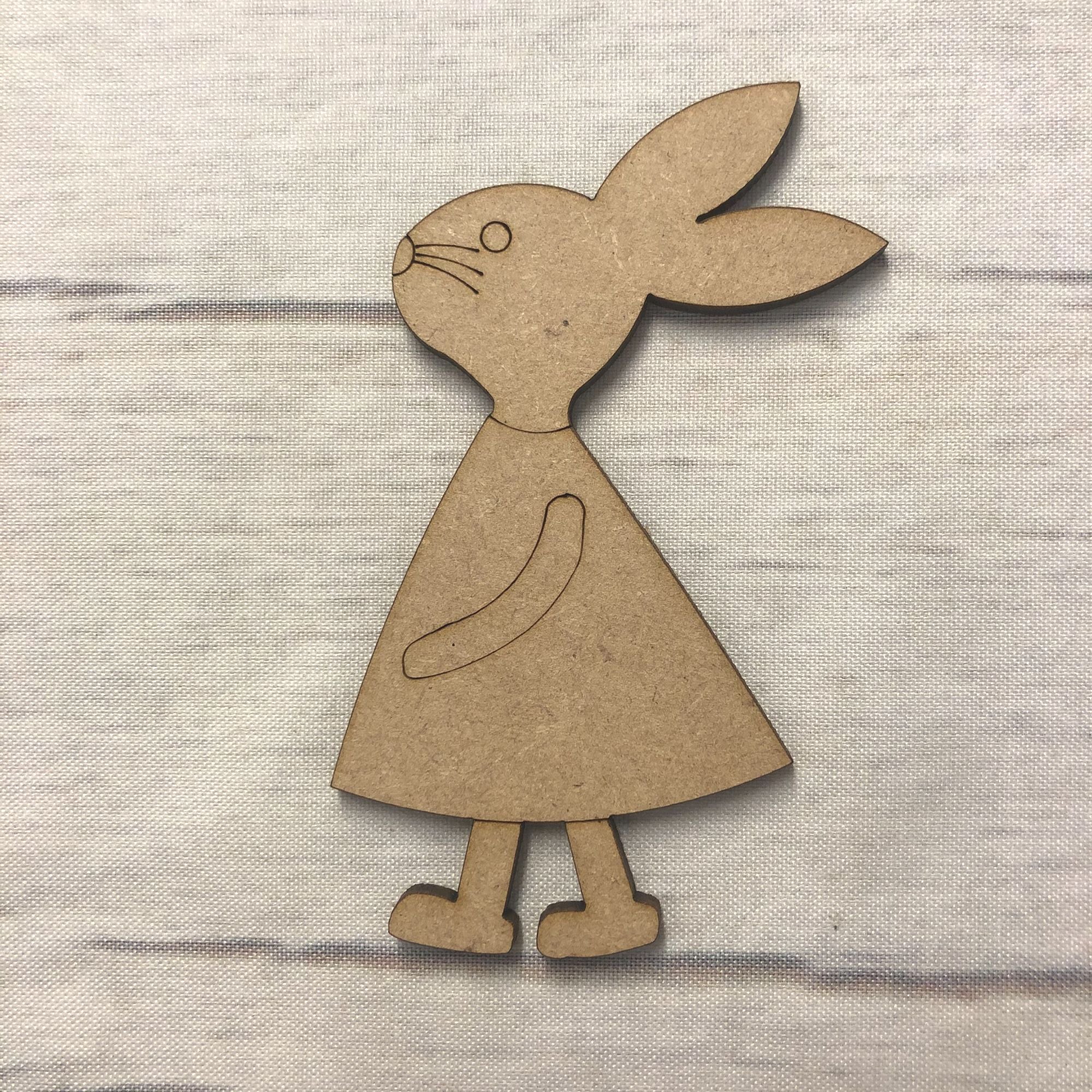 Rabbit 3 - engraved Wooden Craft Shape