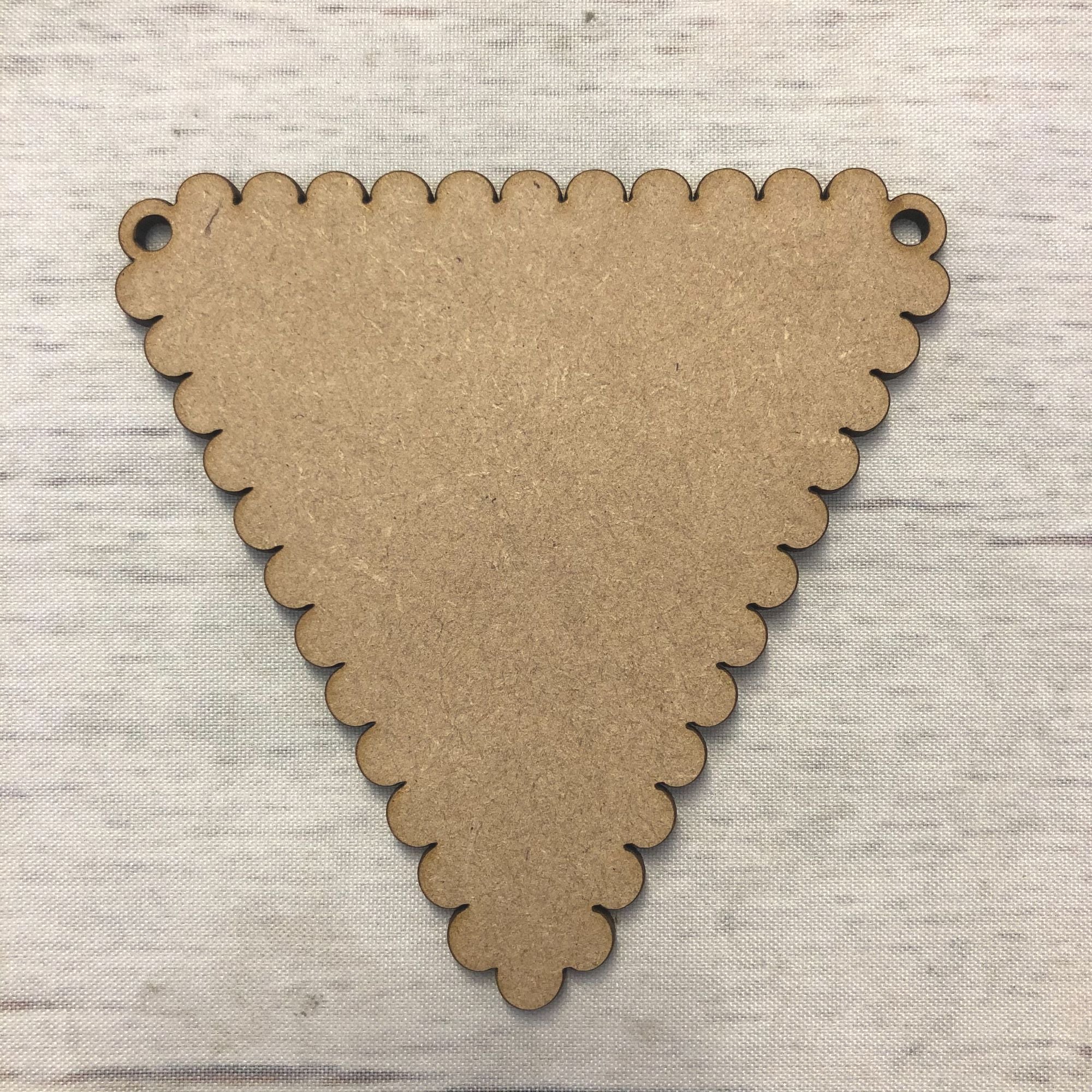 Bunting - Scalloped Triangle Wooden Craft Shape