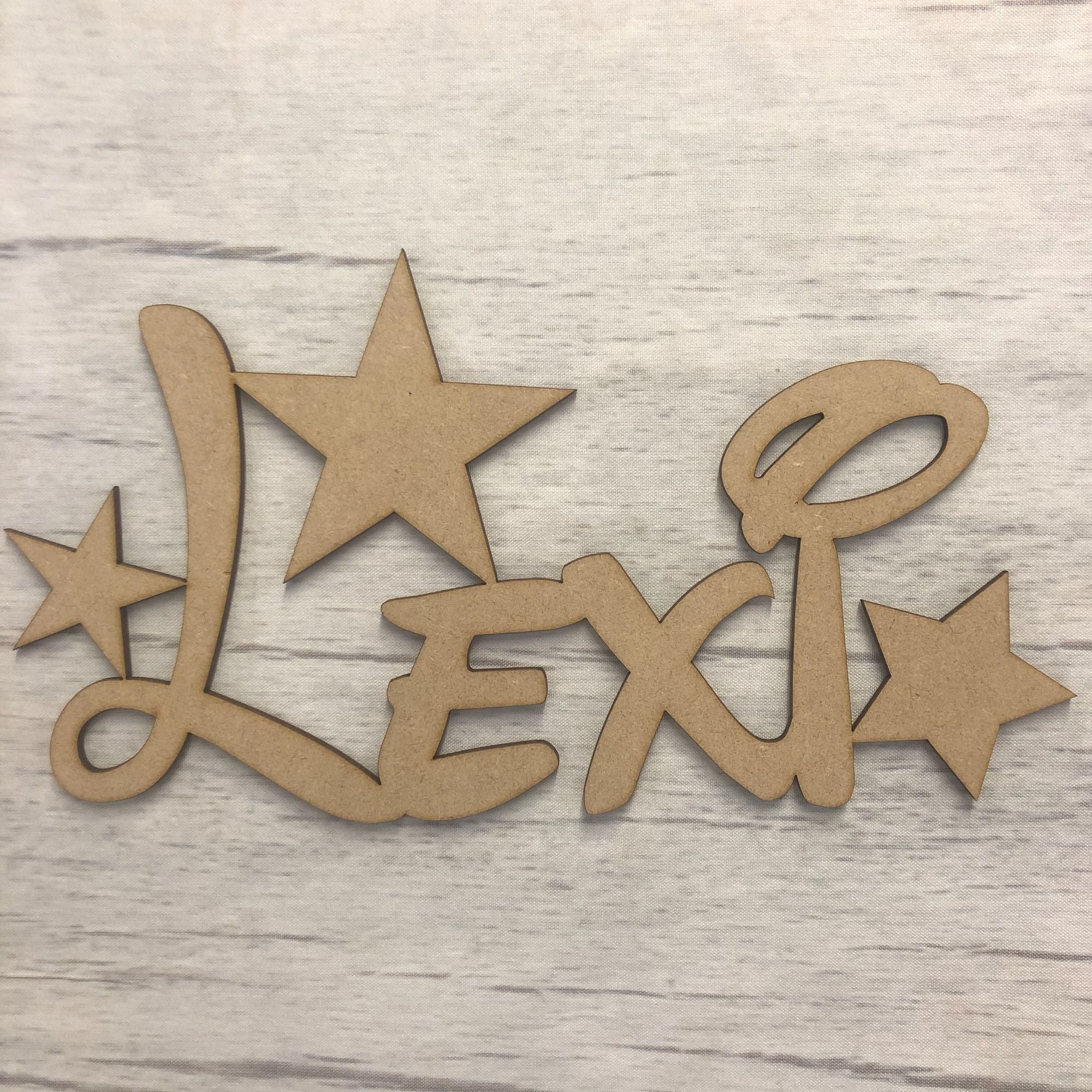Star door name Plaque - customised Wooden Craft Shape