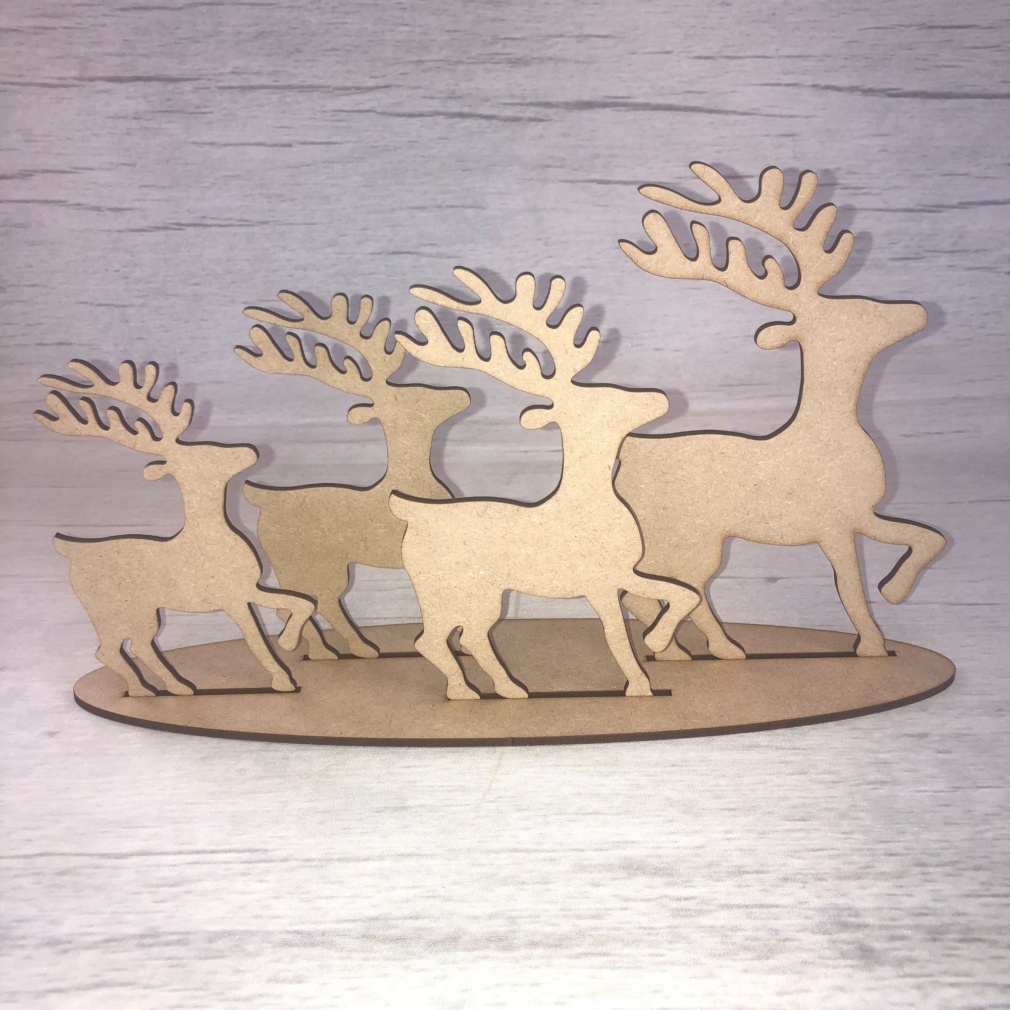 Christmas reindeer - freestanding set of four Wooden Craft Shape