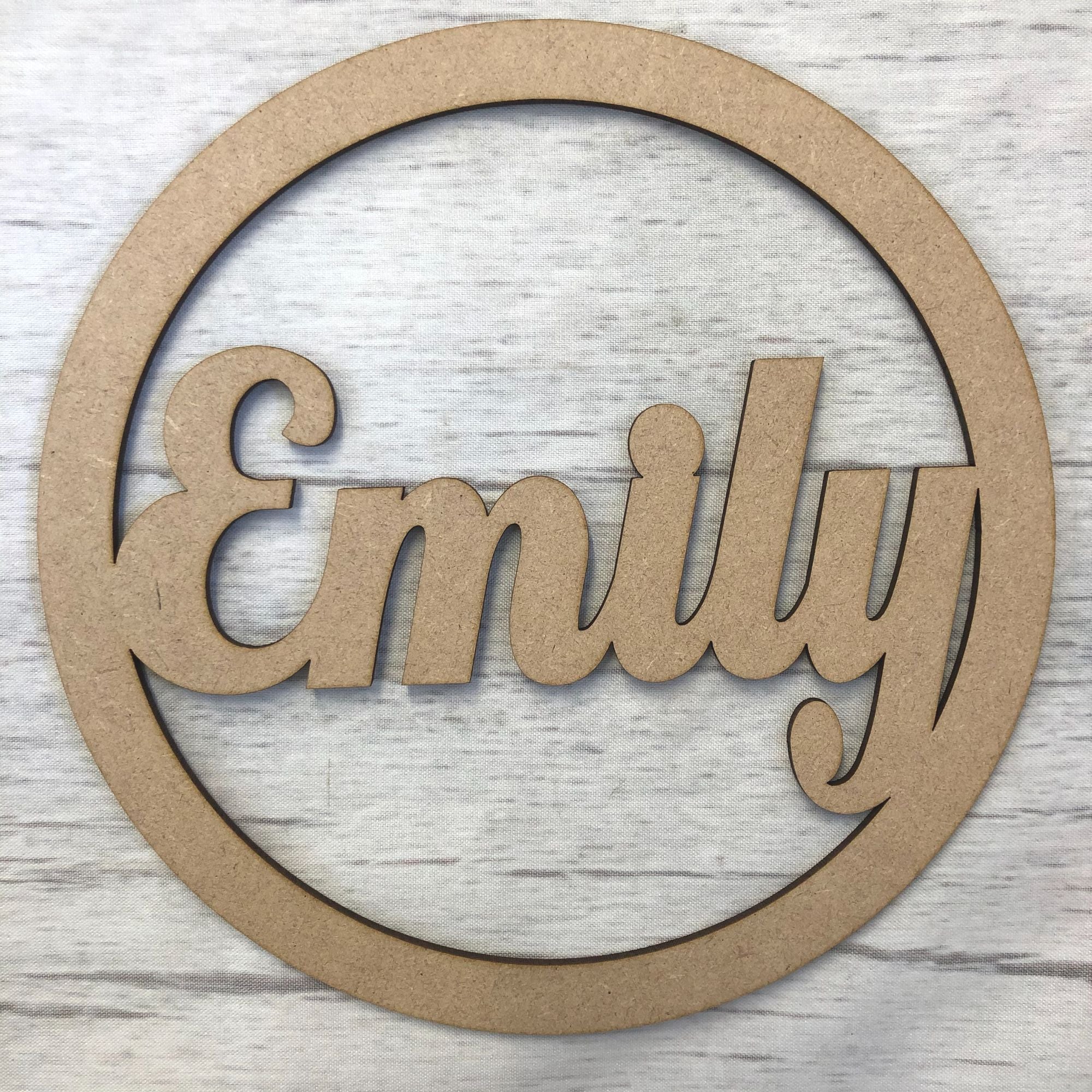 Hoop 3  - Customised (Creampuff Font) Wooden Craft Shape