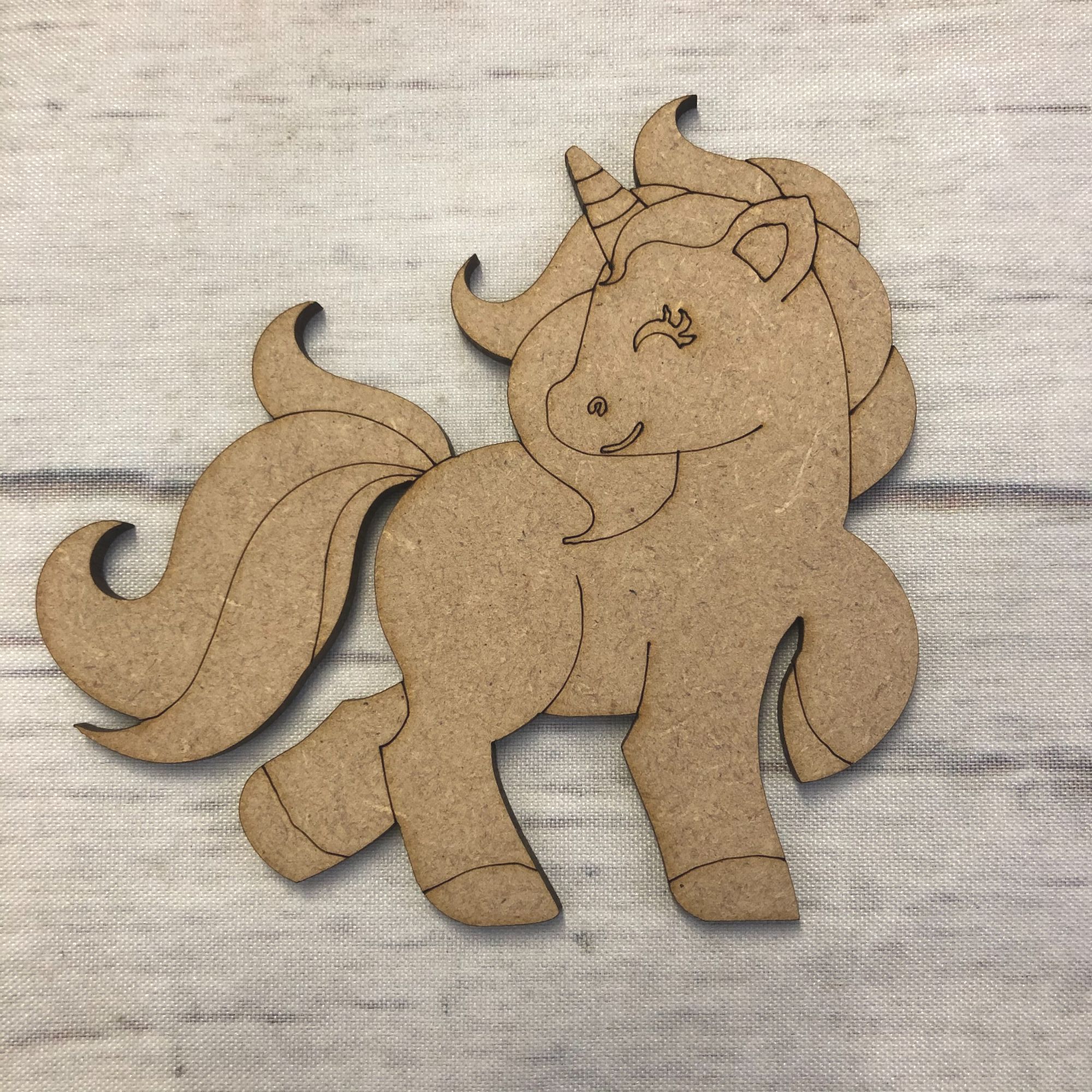 Unicorn 3 - engraved Wooden Craft Shape
