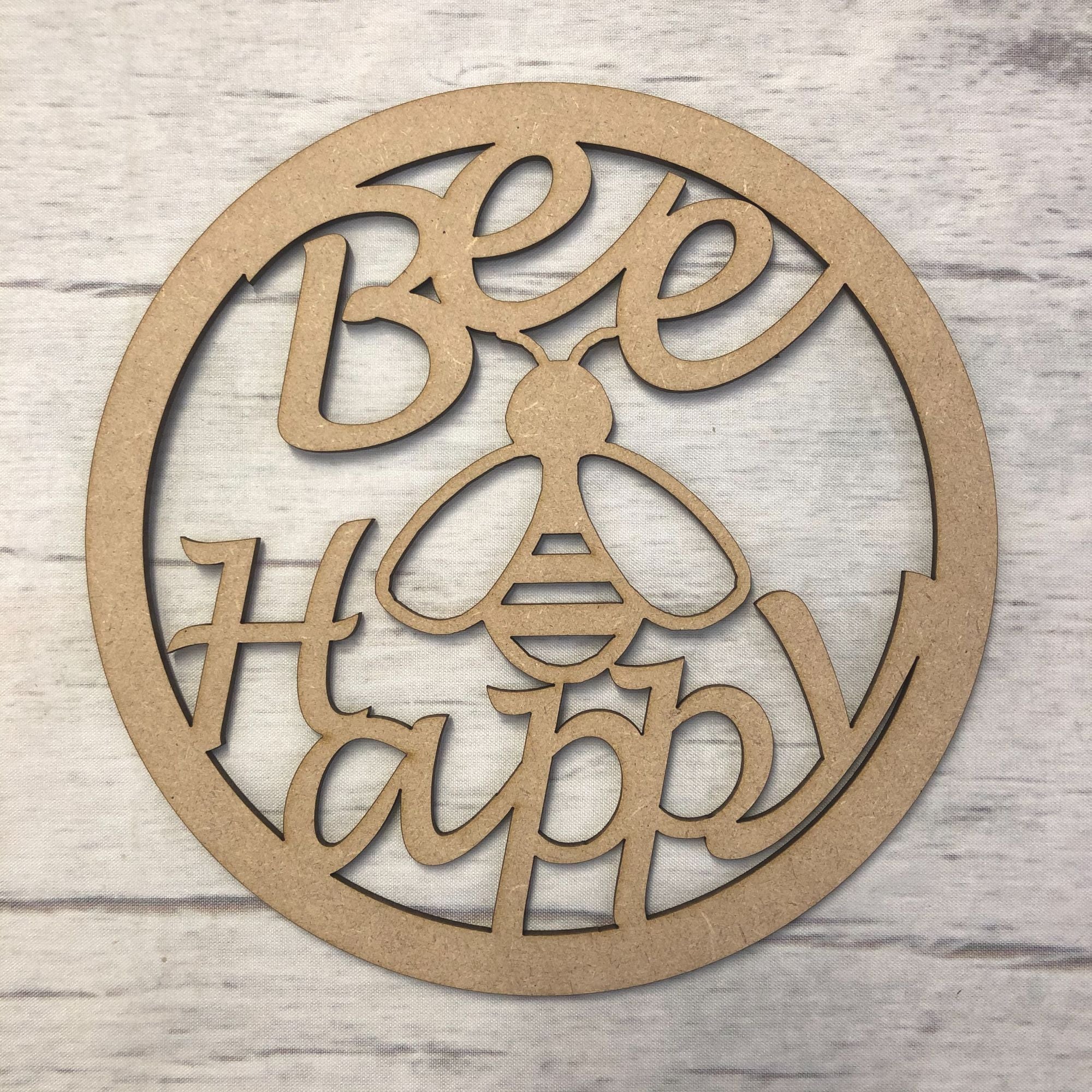 Hoop - Bee Happy Wooden Craft Shape