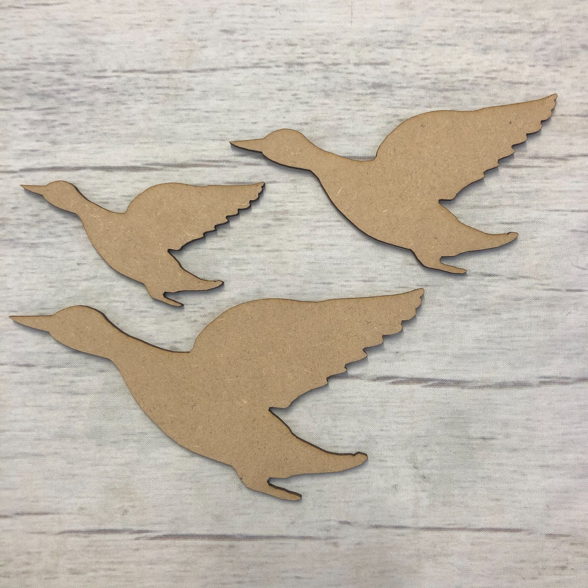 Flying Ducks - Set of 3 Wooden Craft Shape