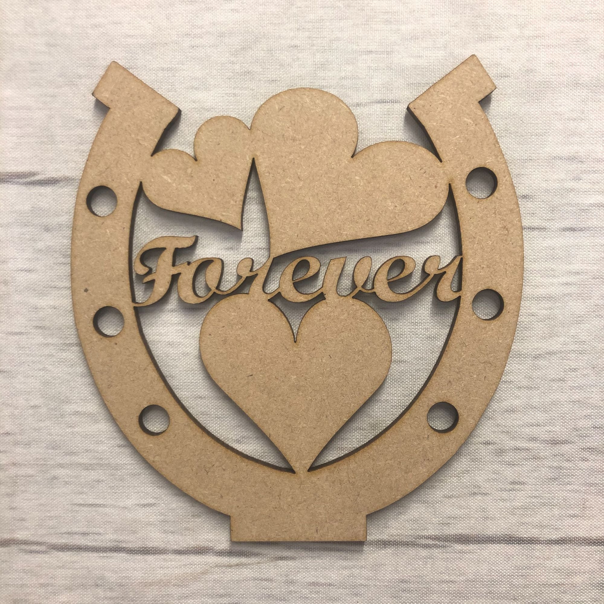 Forever Horse Shoe Wooden Craft Shape