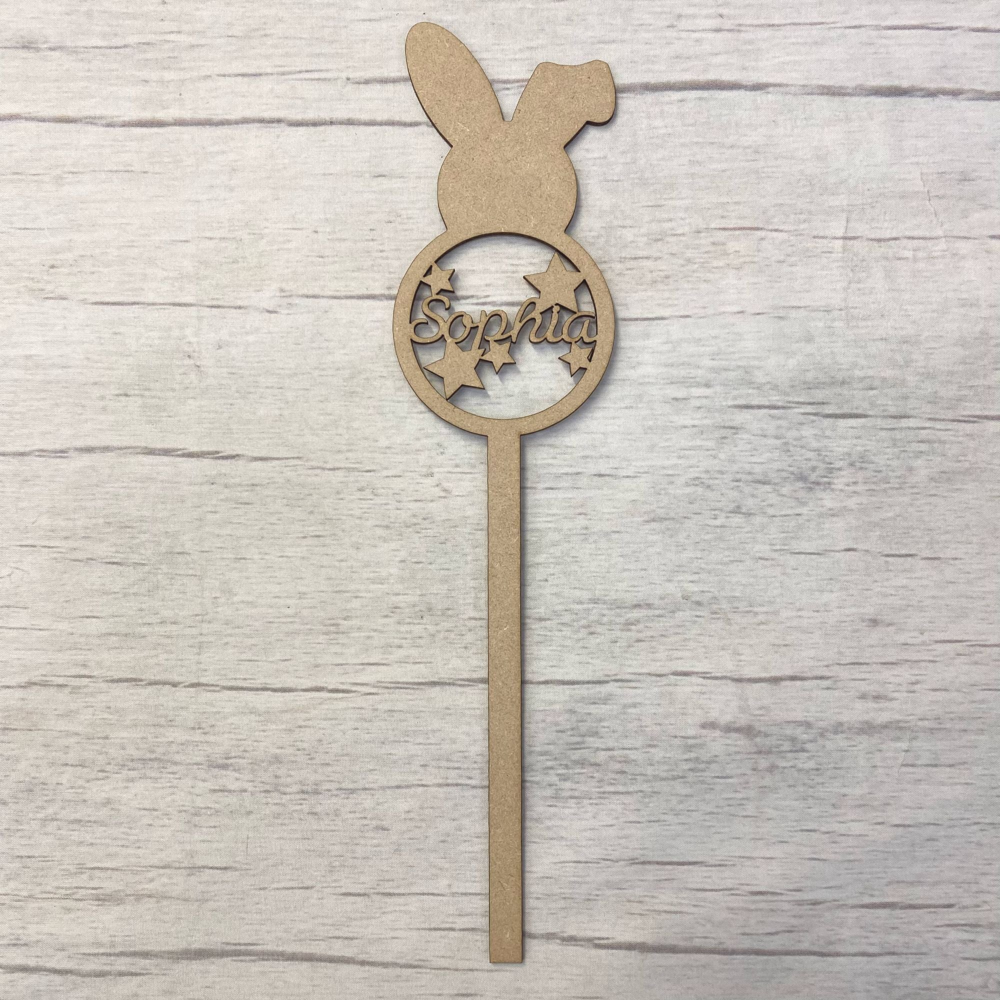 Bunny wand - customised Wooden Craft Shape