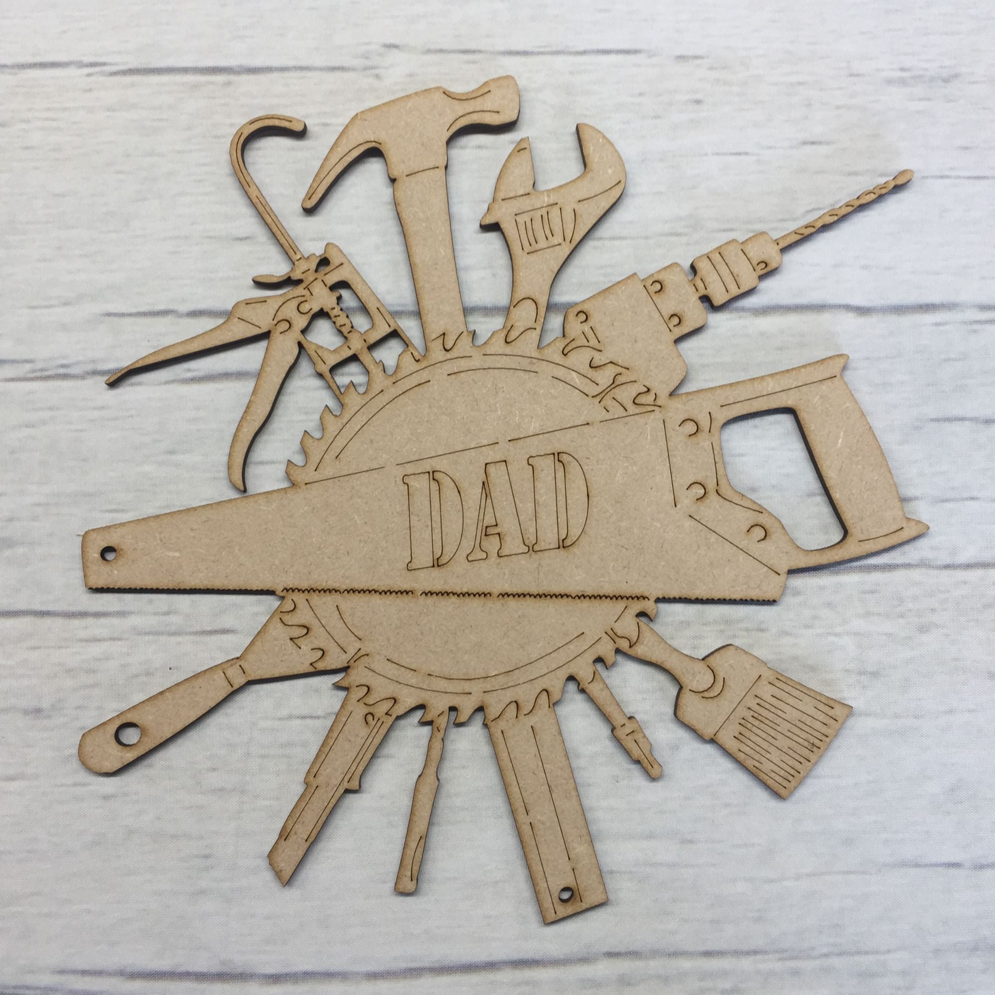 Father's day hanging plaque 3 - engraved Wooden Craft Shape