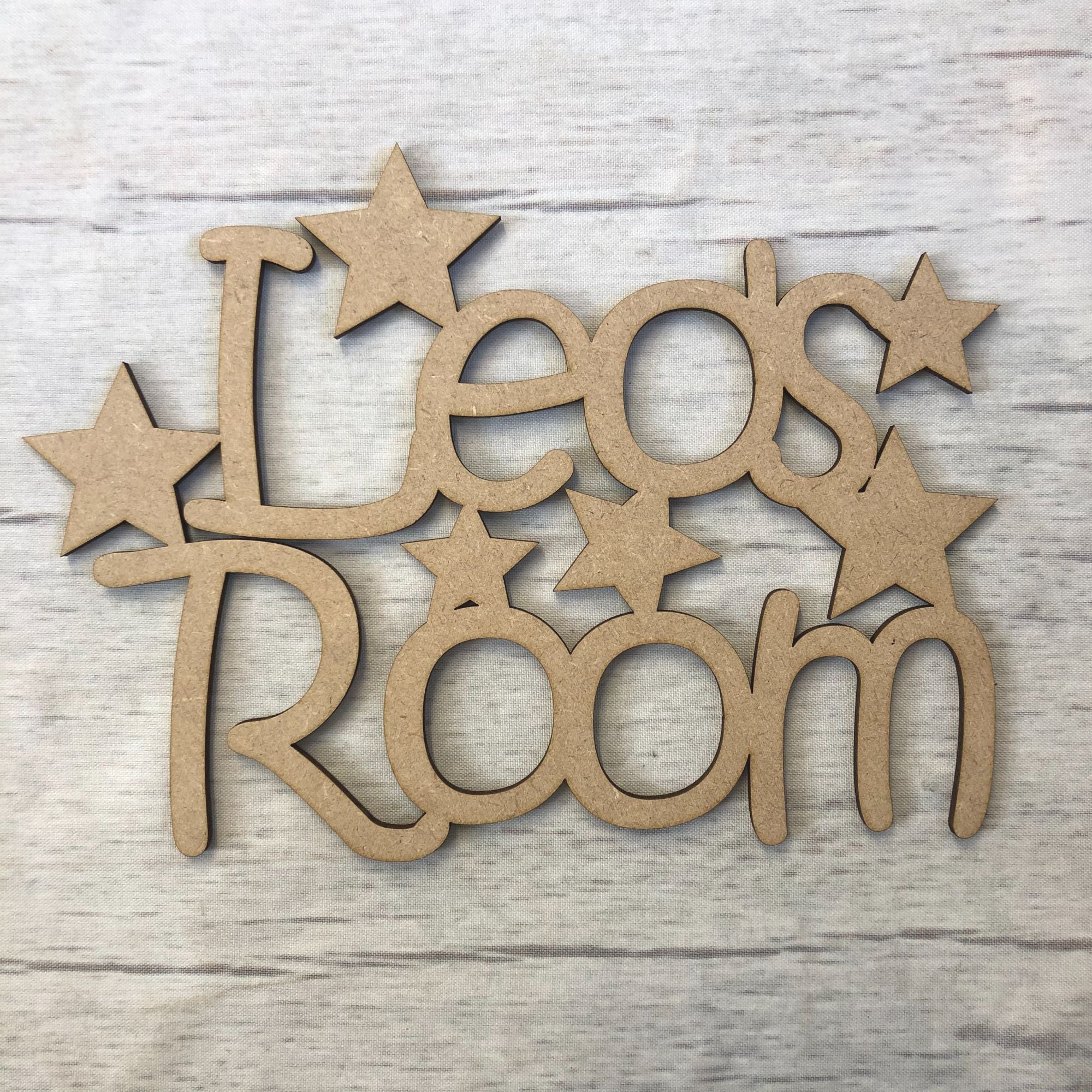 My Room Customised door plaque - Stars Wooden Craft Shape