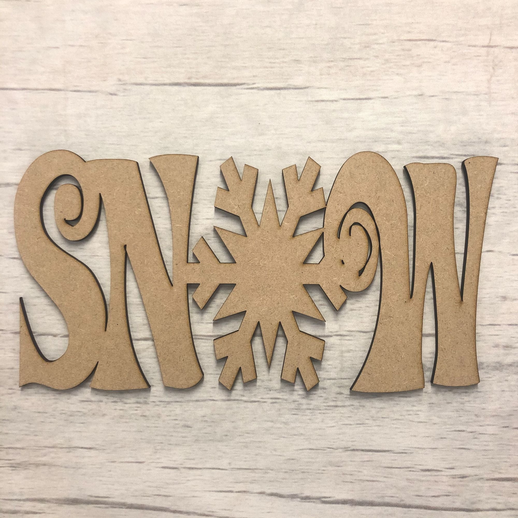 Snow' Plaque Wooden Craft Shape