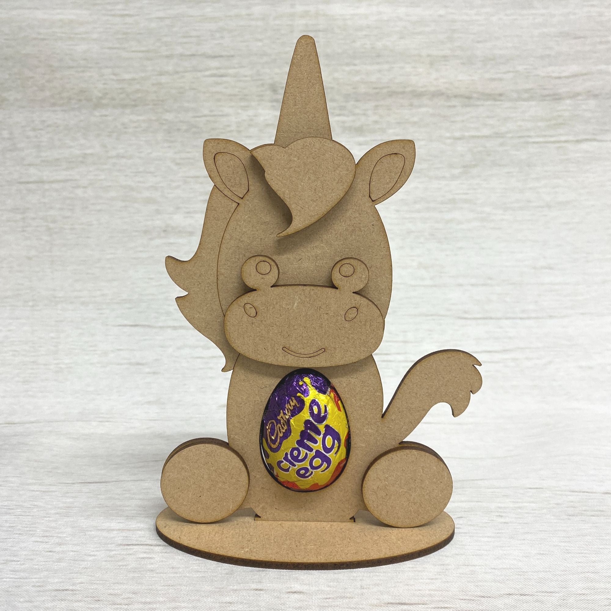 Egg Holder on Stand (Unicorn) Wooden Craft Shape