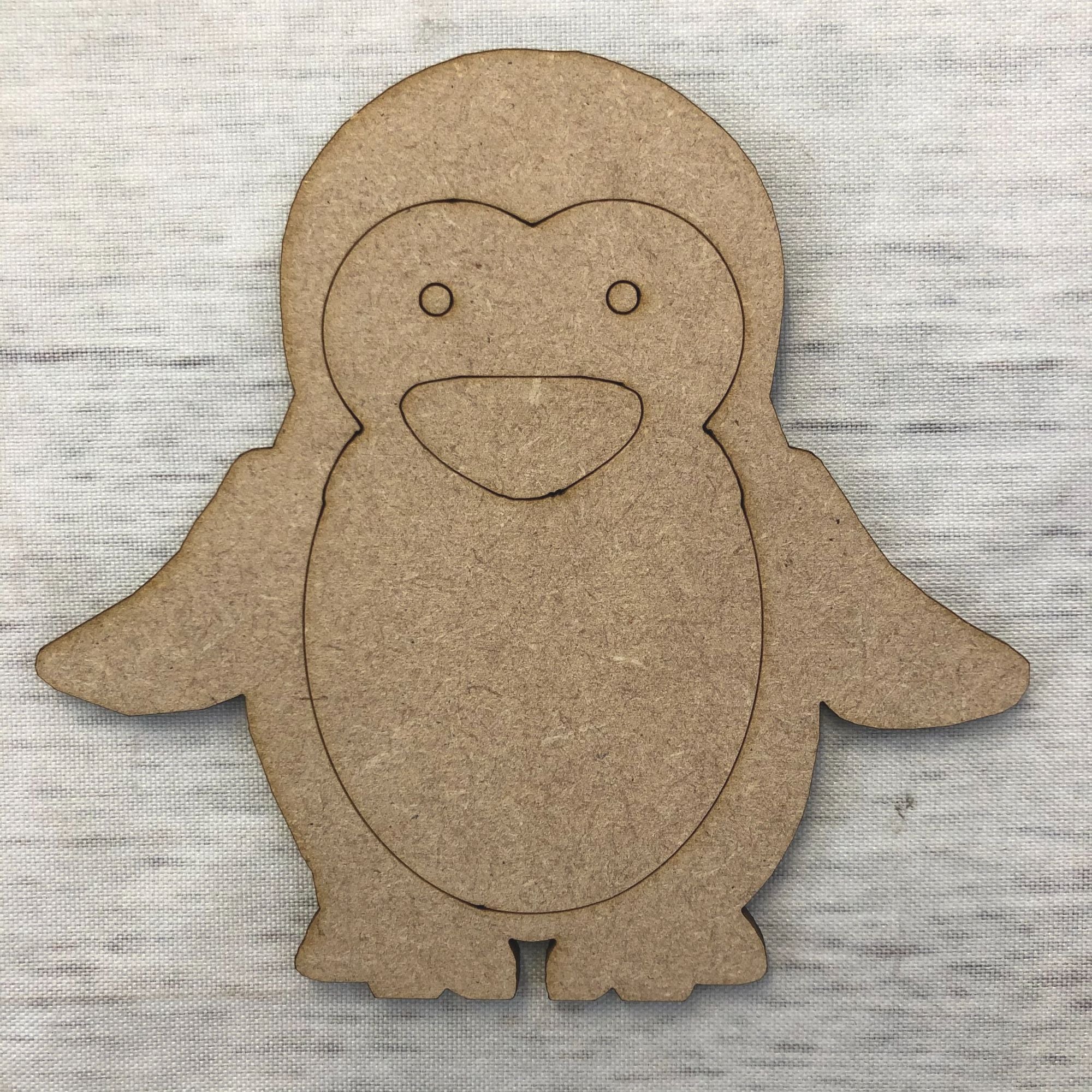 Penguin 2 - engraved Wooden Craft Shape