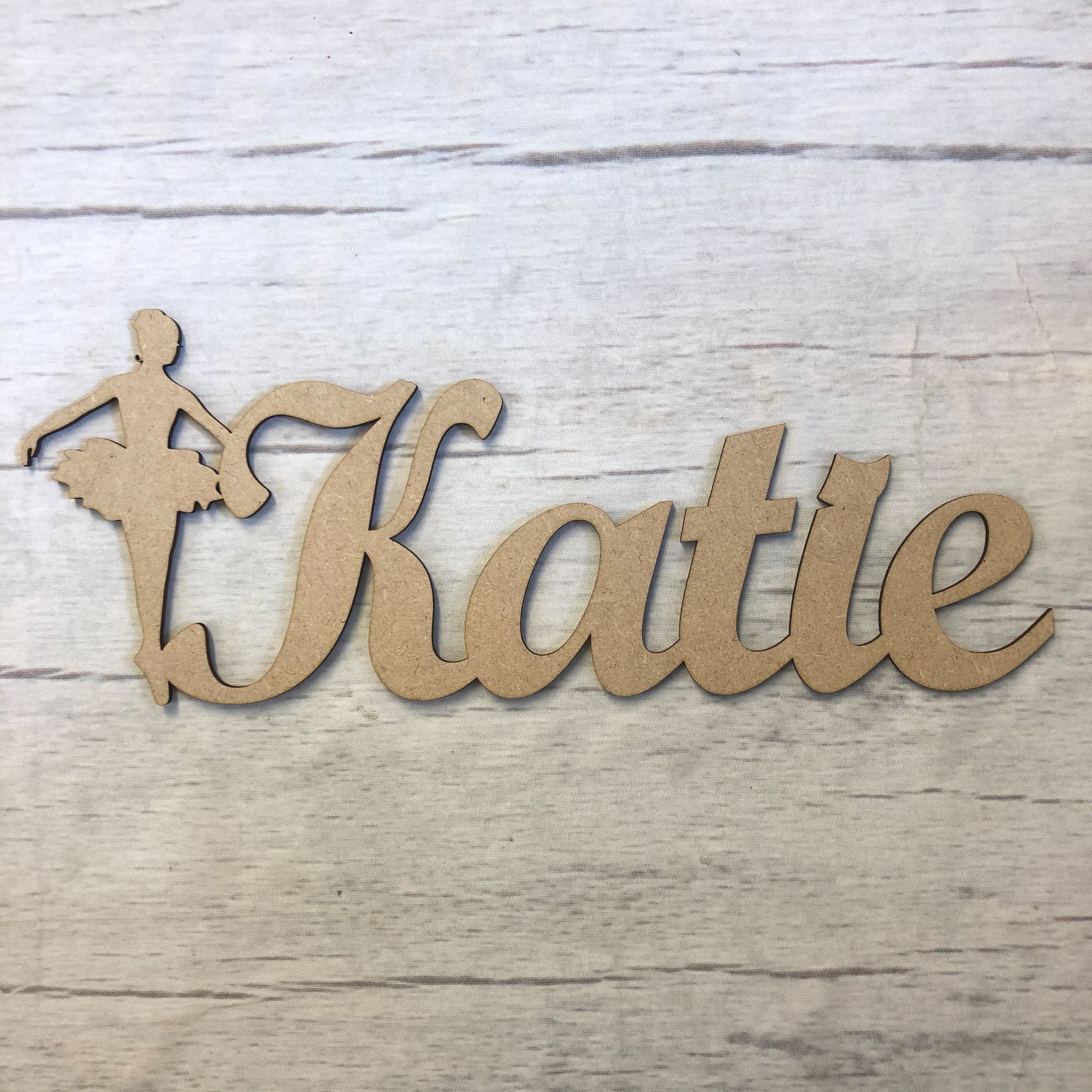 Ballerina door plaque - Customised Wooden Craft Shape