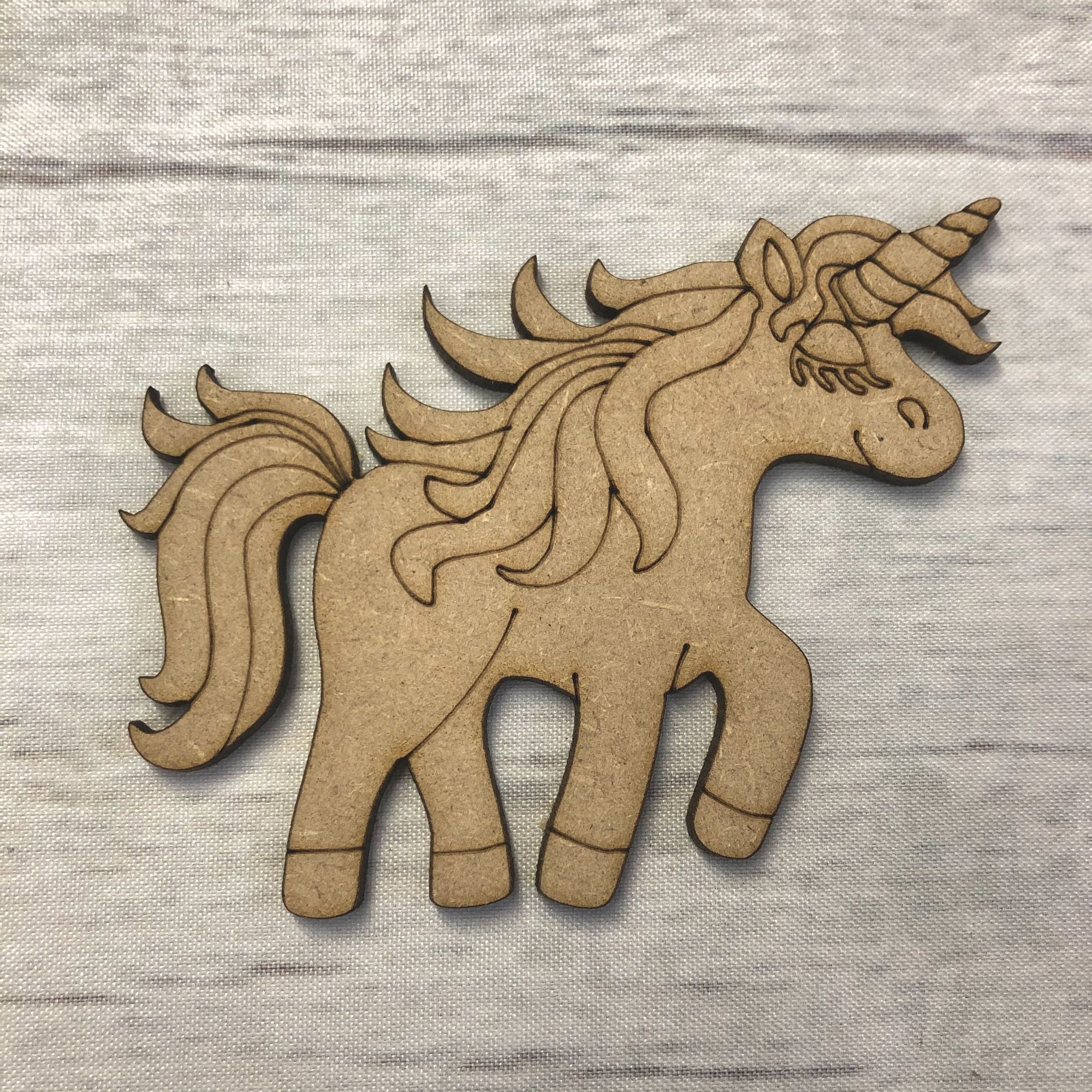 Unicorn 2 - engraved Wooden Craft Shape