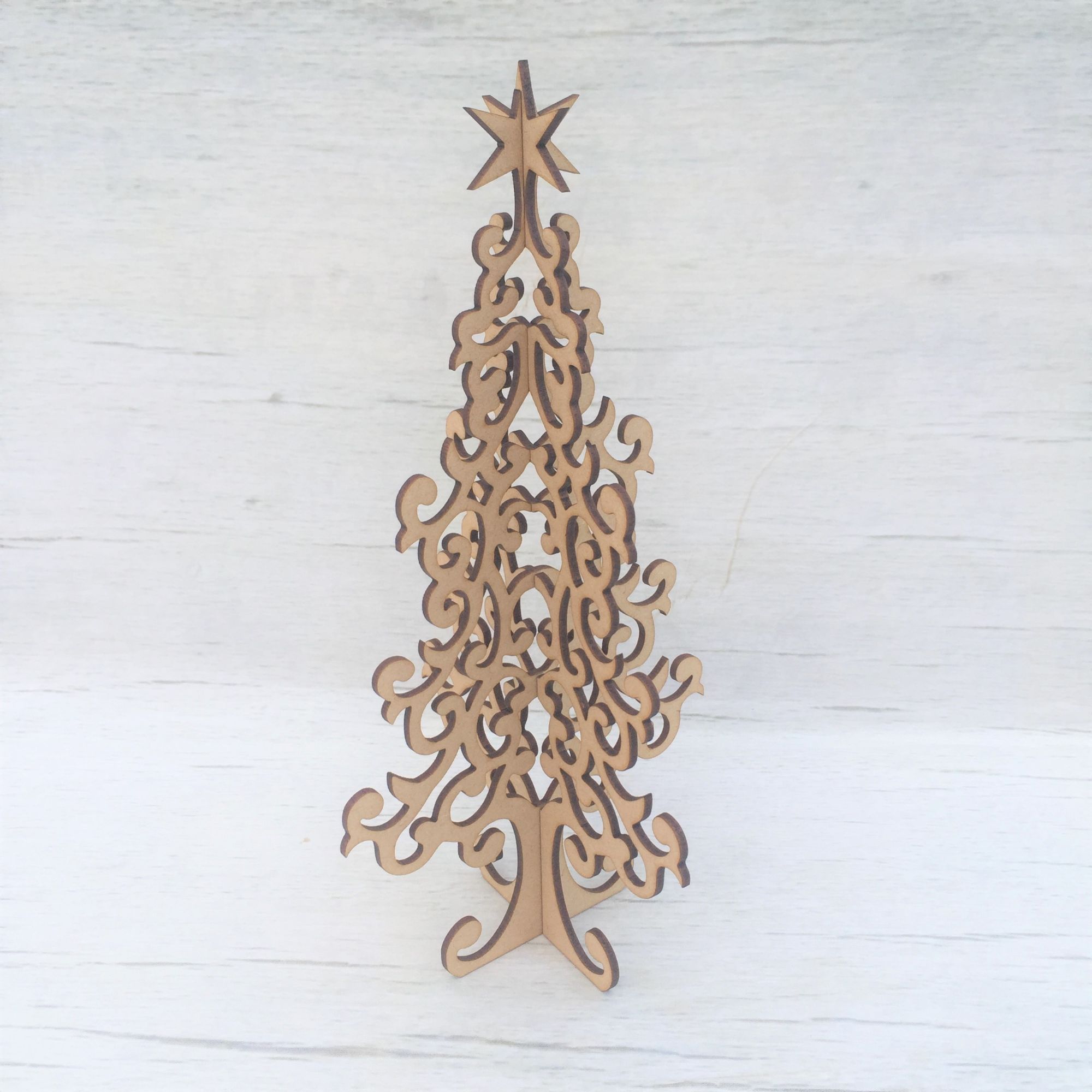 Christmas Tree 'Curly Christmas' - freestanding Wooden Craft Shape
