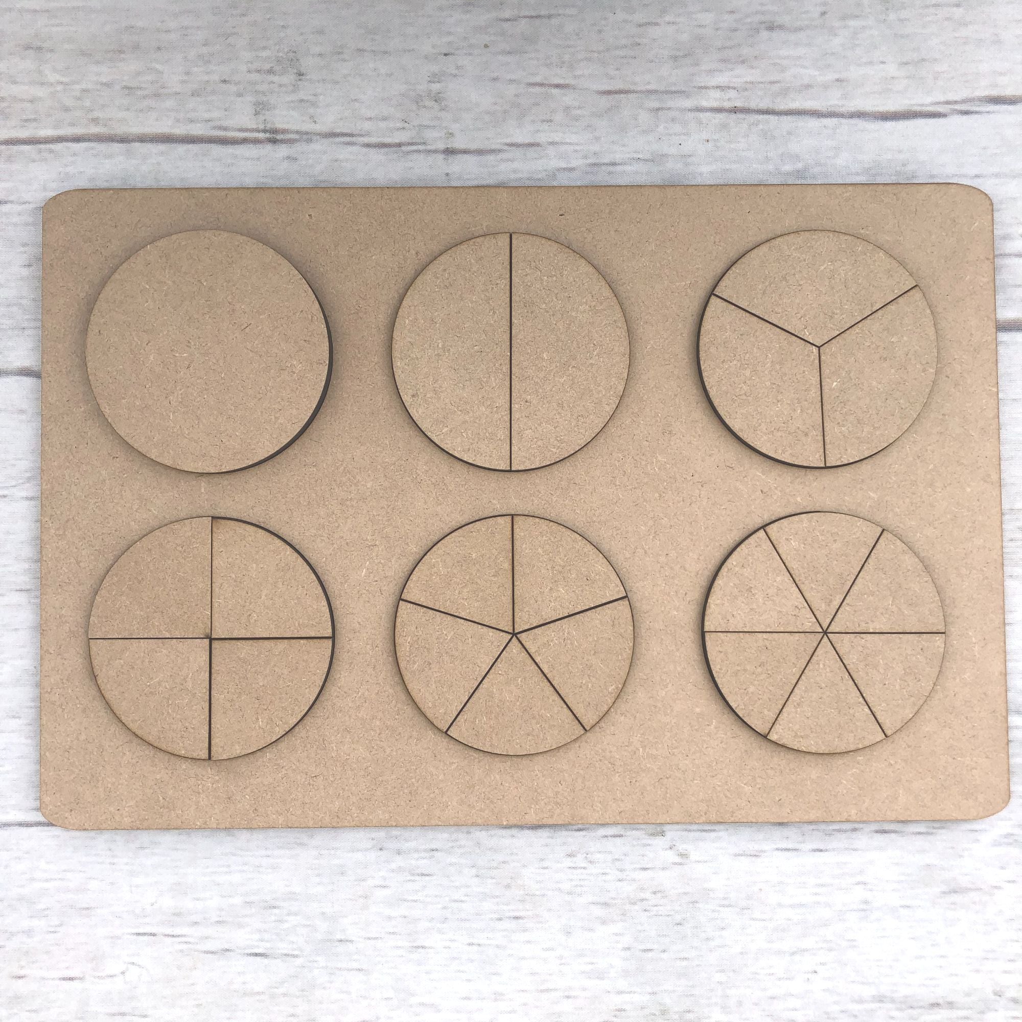 Fractions  Jigsaw Wooden Craft Shape