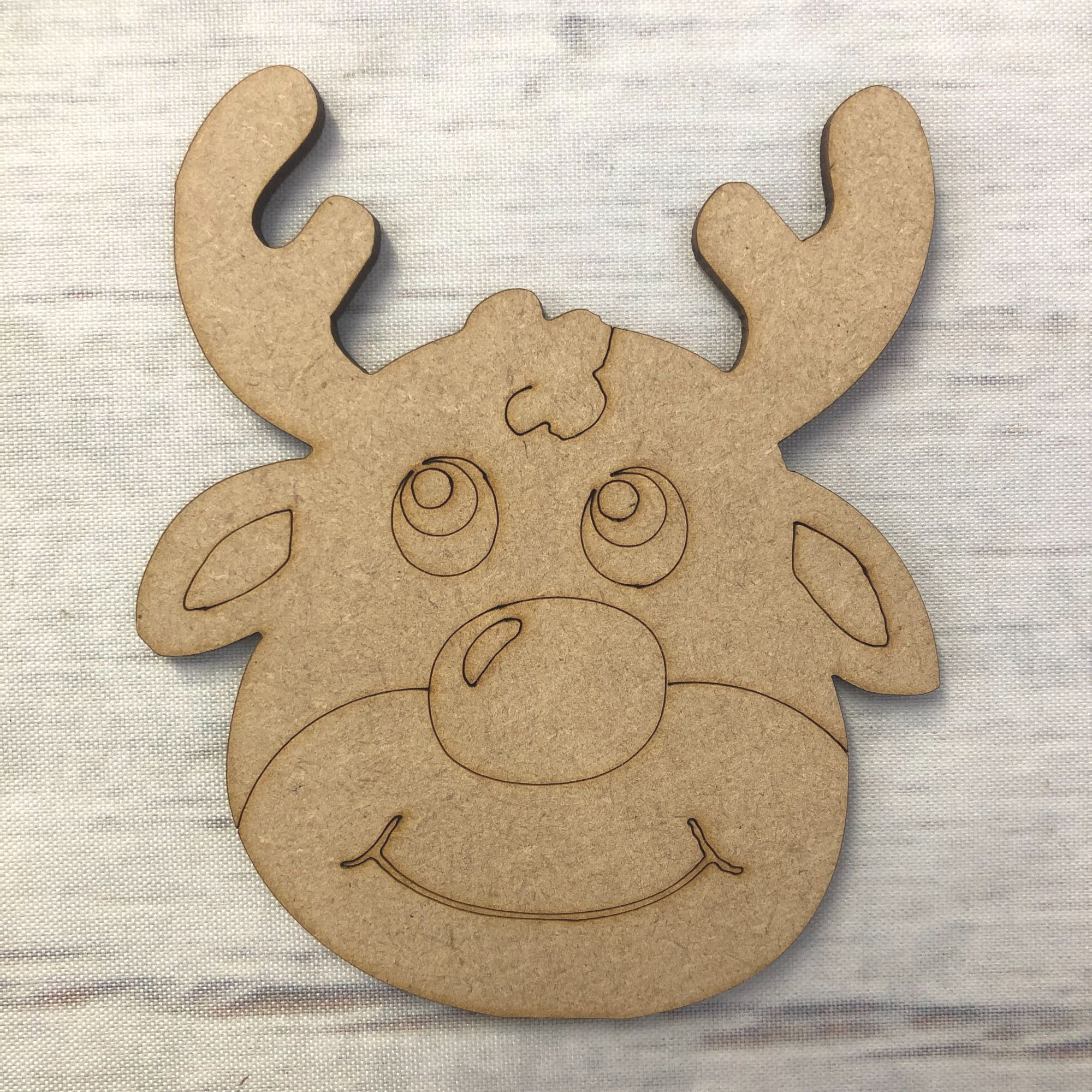 Reindeer - engraved Wooden Craft Shape