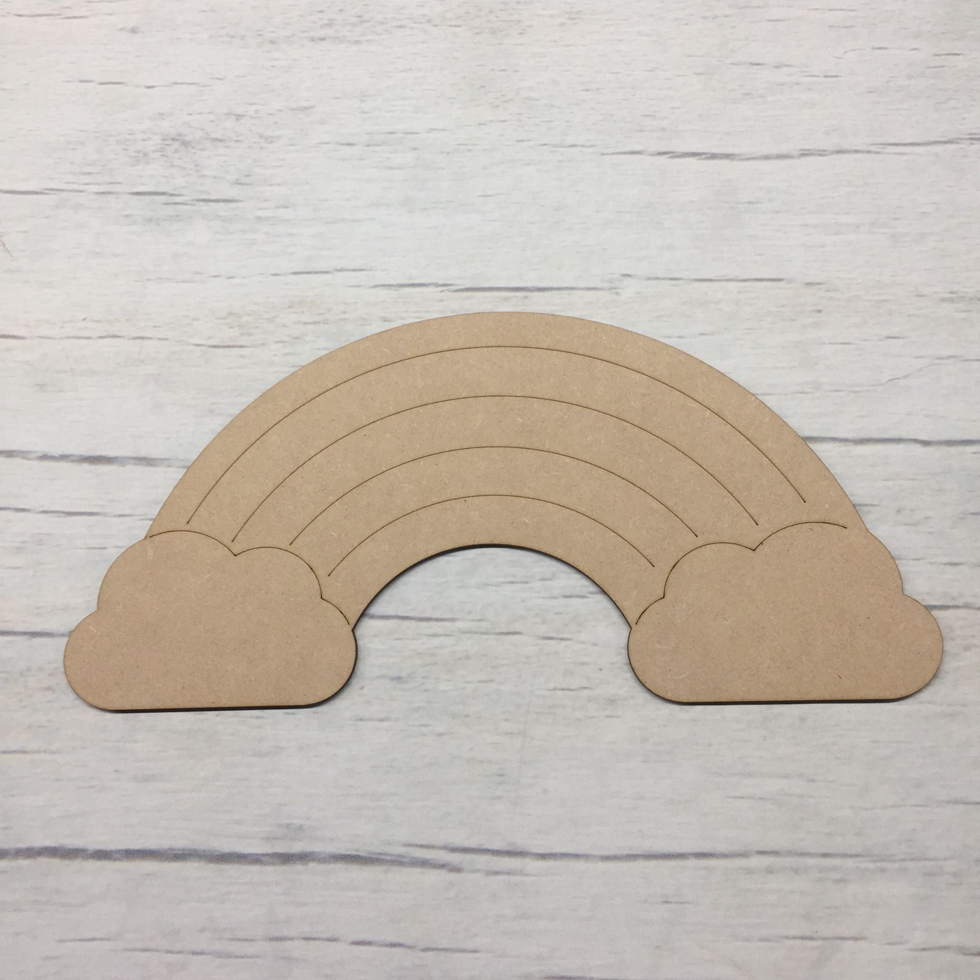 Rainbow -engraved Wooden Craft Shape
