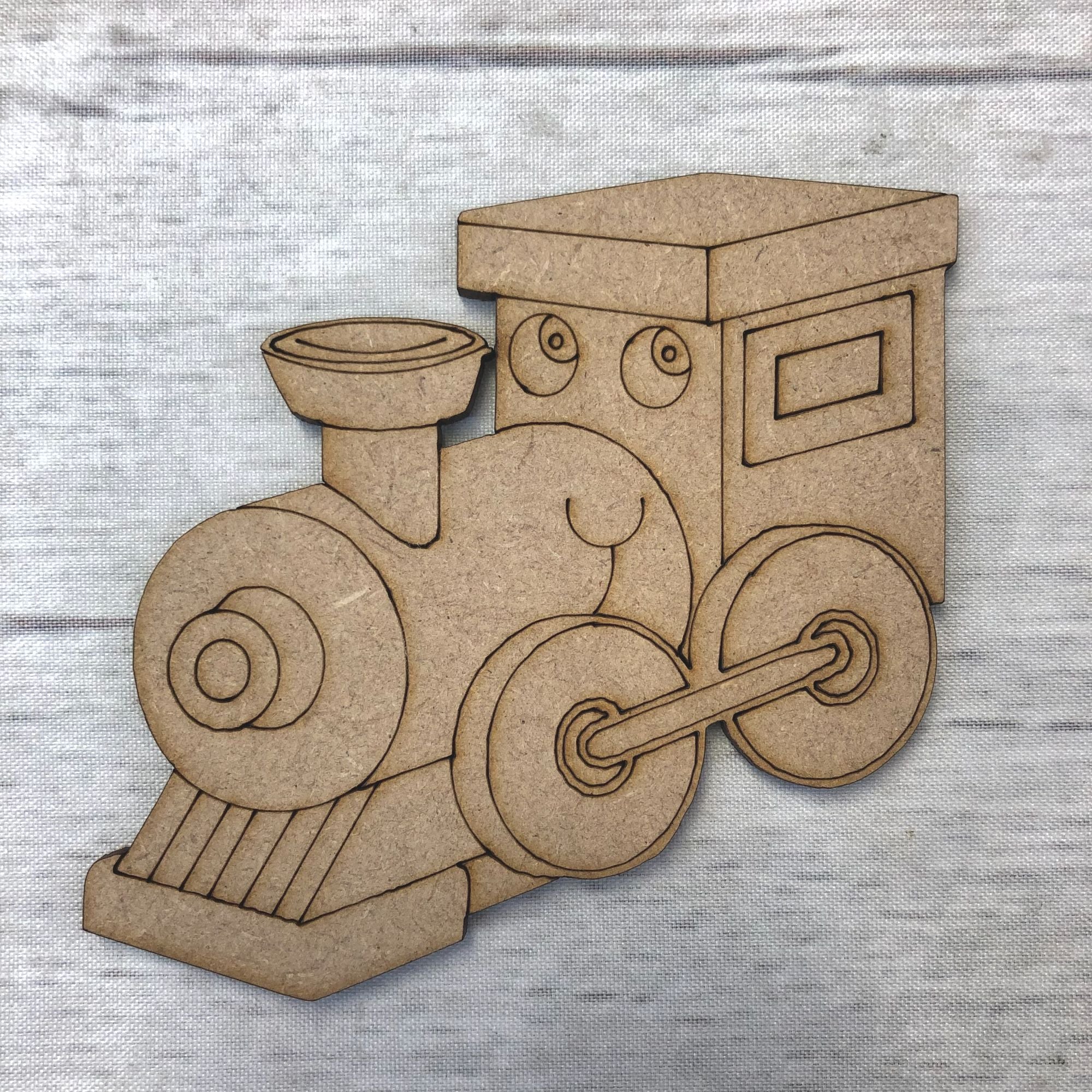 Train 2 - engraved Wooden Craft Shape