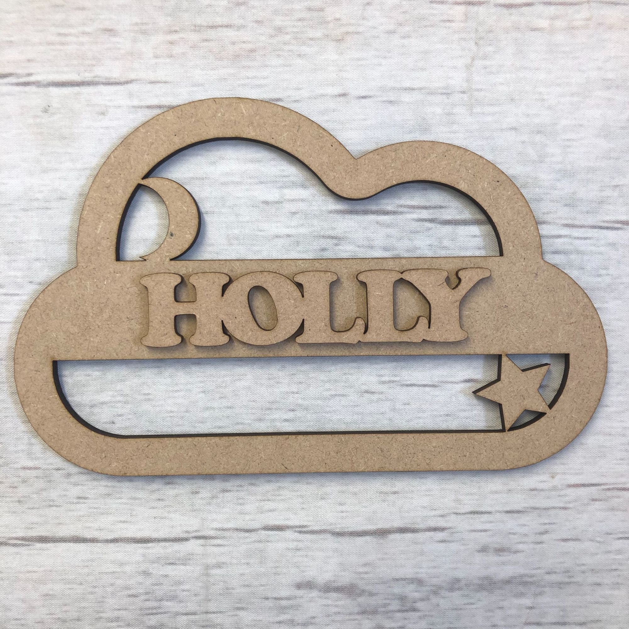 Cloud  - Name Customised Wooden Craft Shape