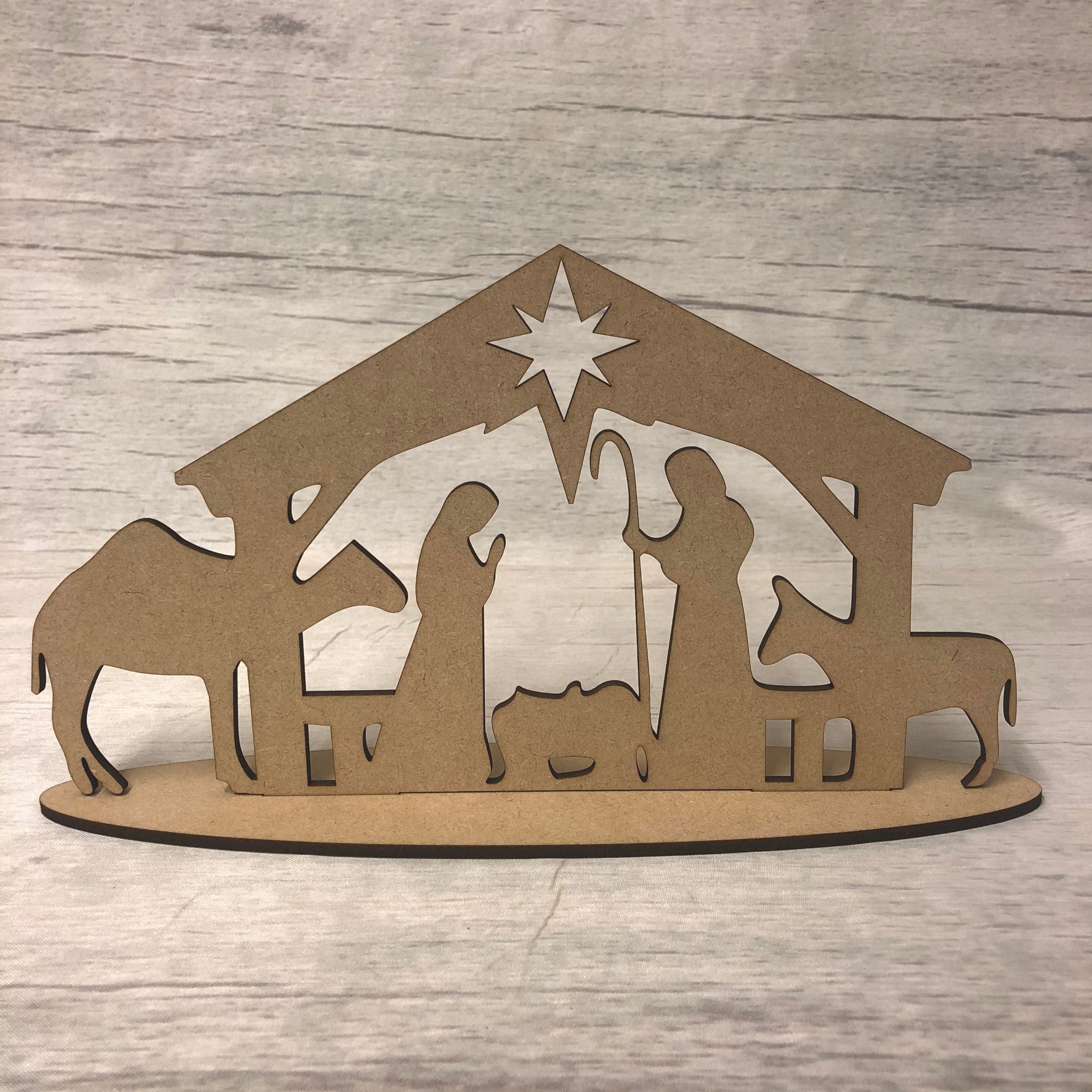 Christmas Nativity scene - freestanding scene 3 Wooden Craft Shape