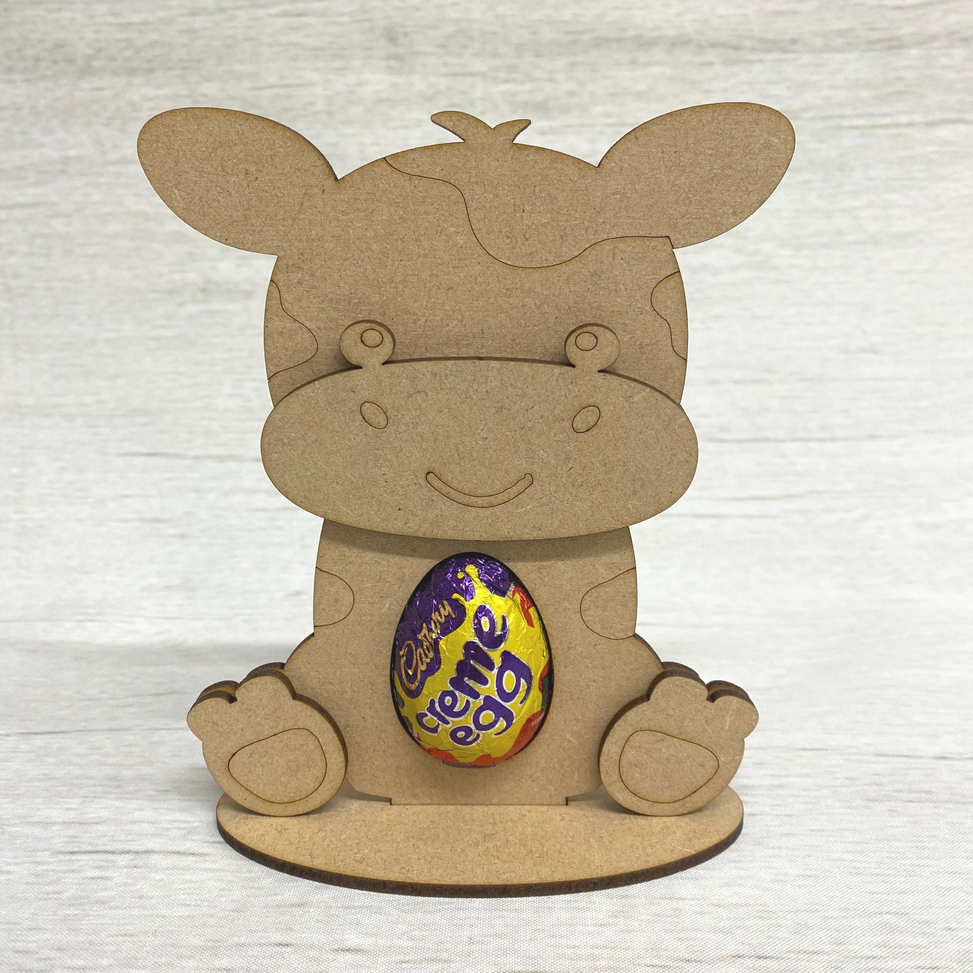 Egg Holder on Stand (Cow) Wooden Craft Shape