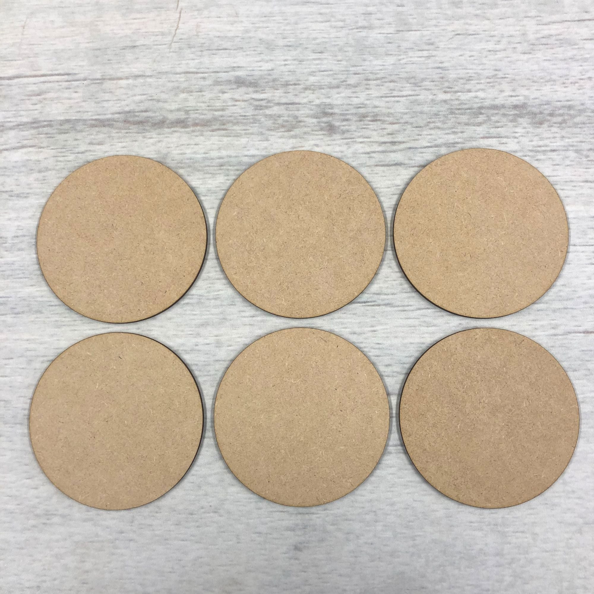 Coasters, set of six round blank shapes Wooden Craft Shape