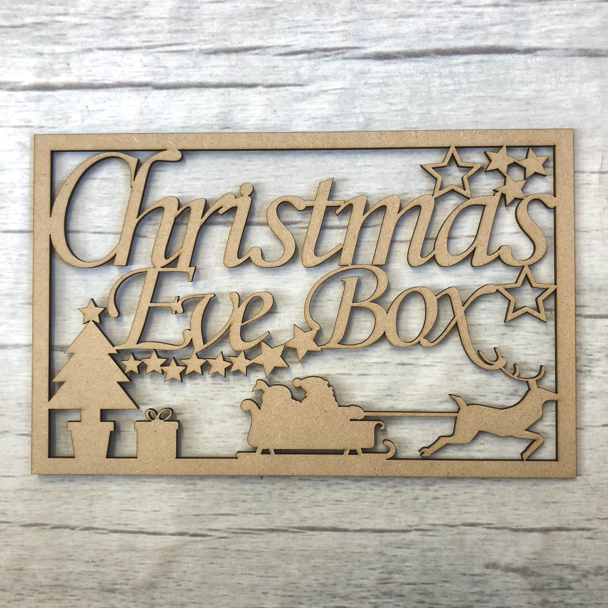 Christmas Eve Box topper Wooden Craft Shape