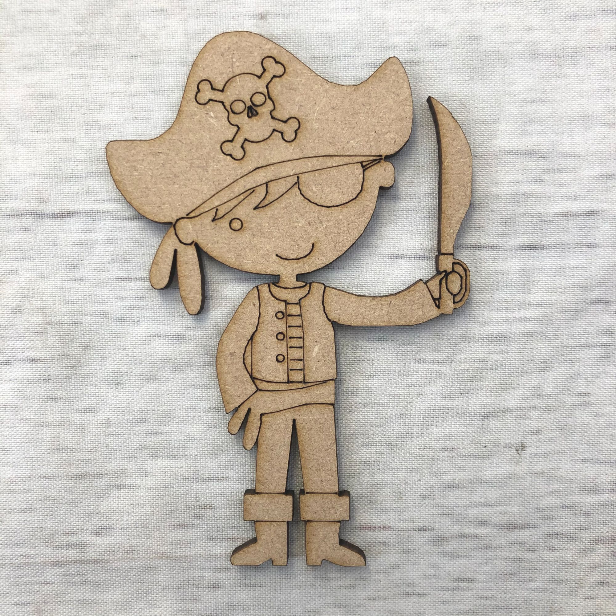 Pirate - engraved Wooden Craft Shape