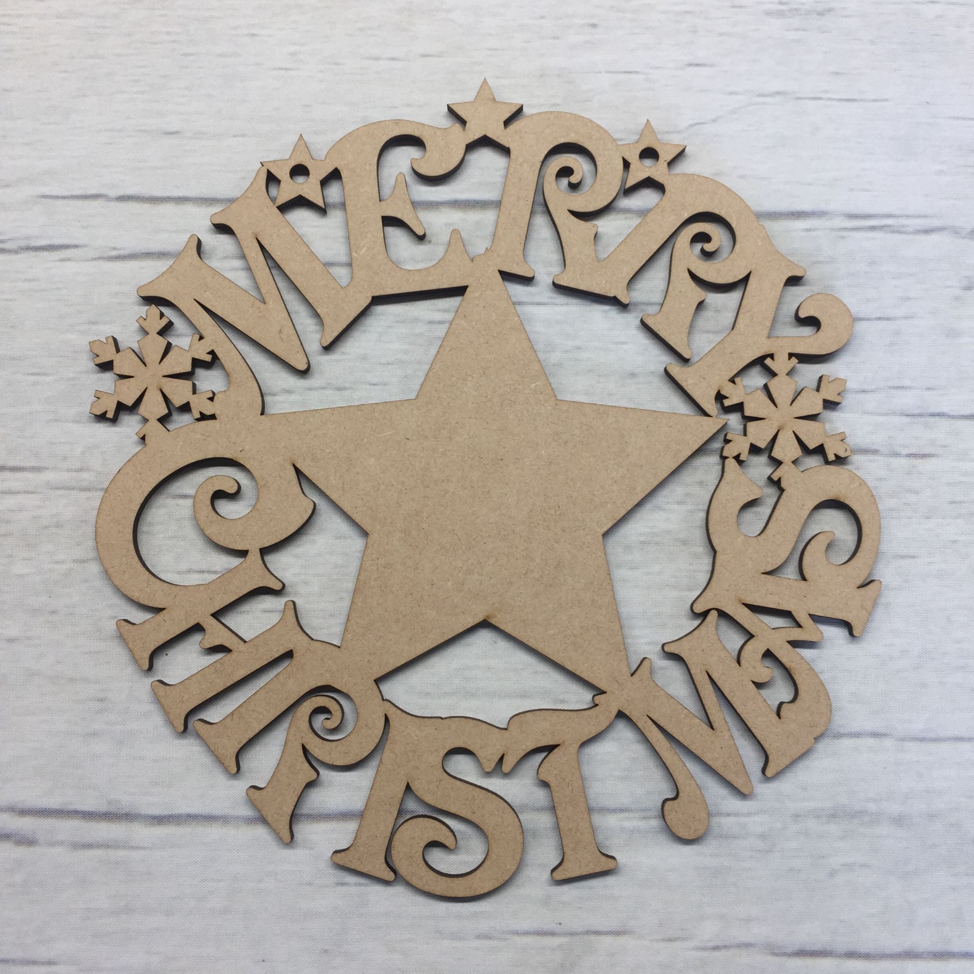Christmas wreath plaque Wooden Craft Shape
