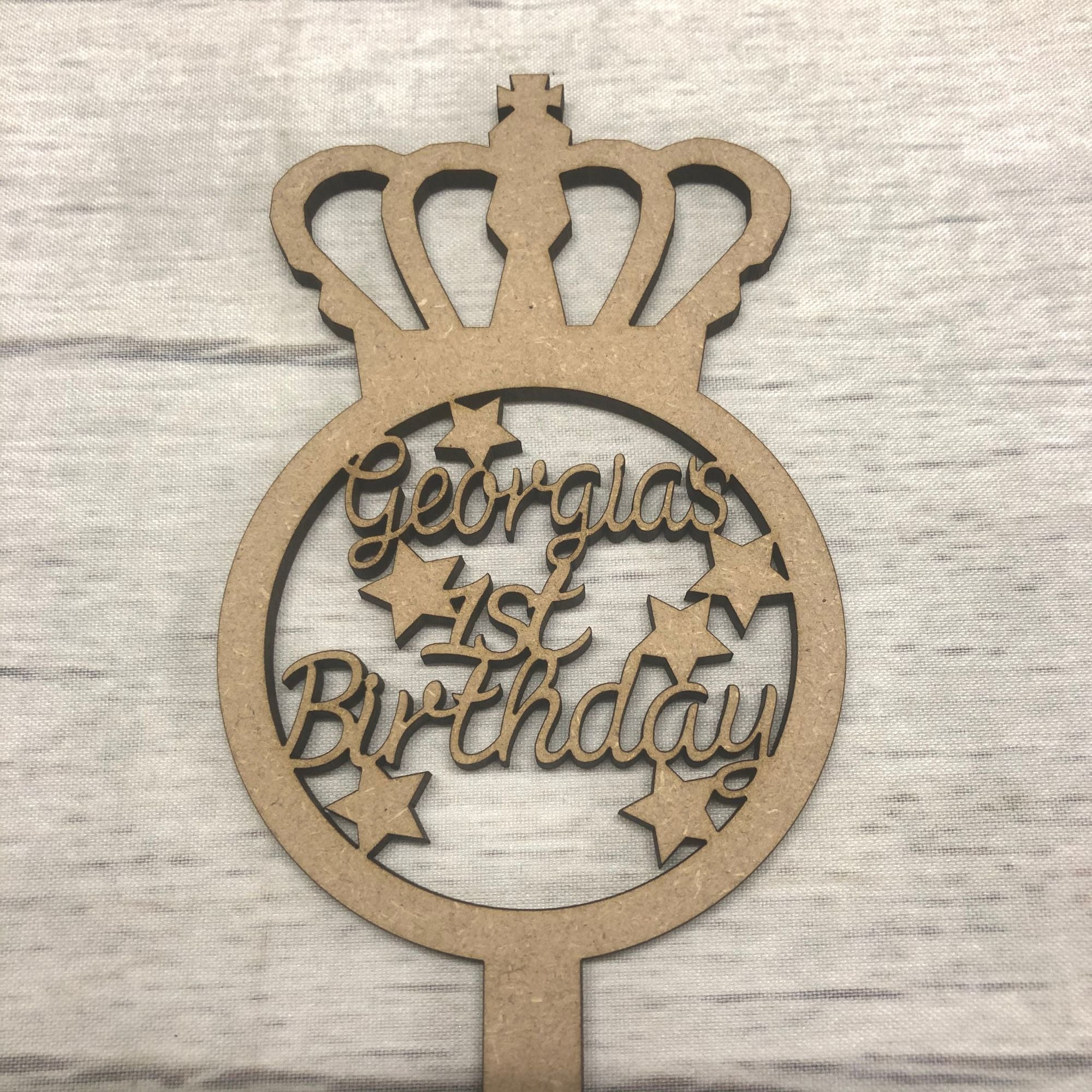 Princess Fairy birthday wand - customised Wooden Craft Shape