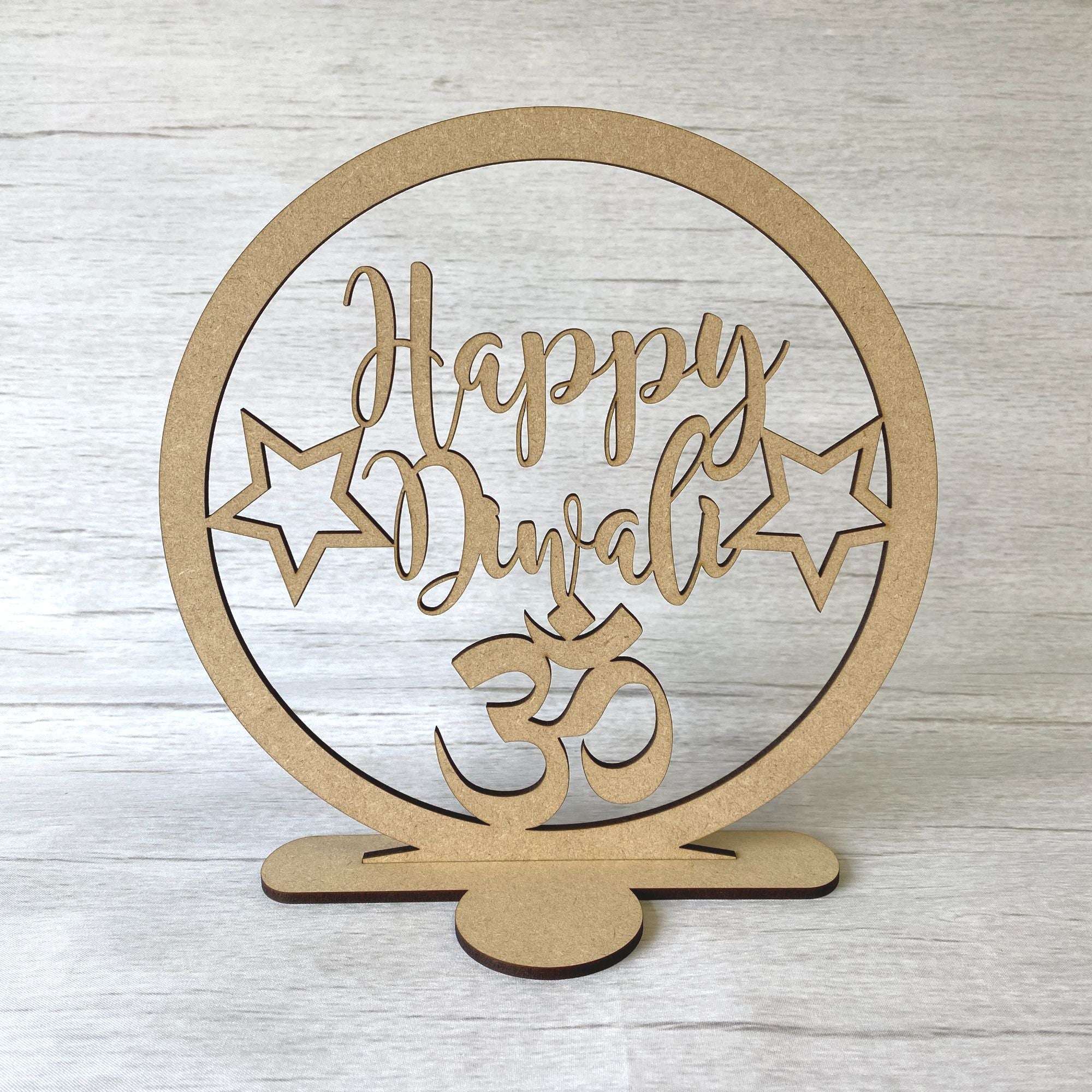 Happy Diwali Tealight Stand Wooden Craft Shape