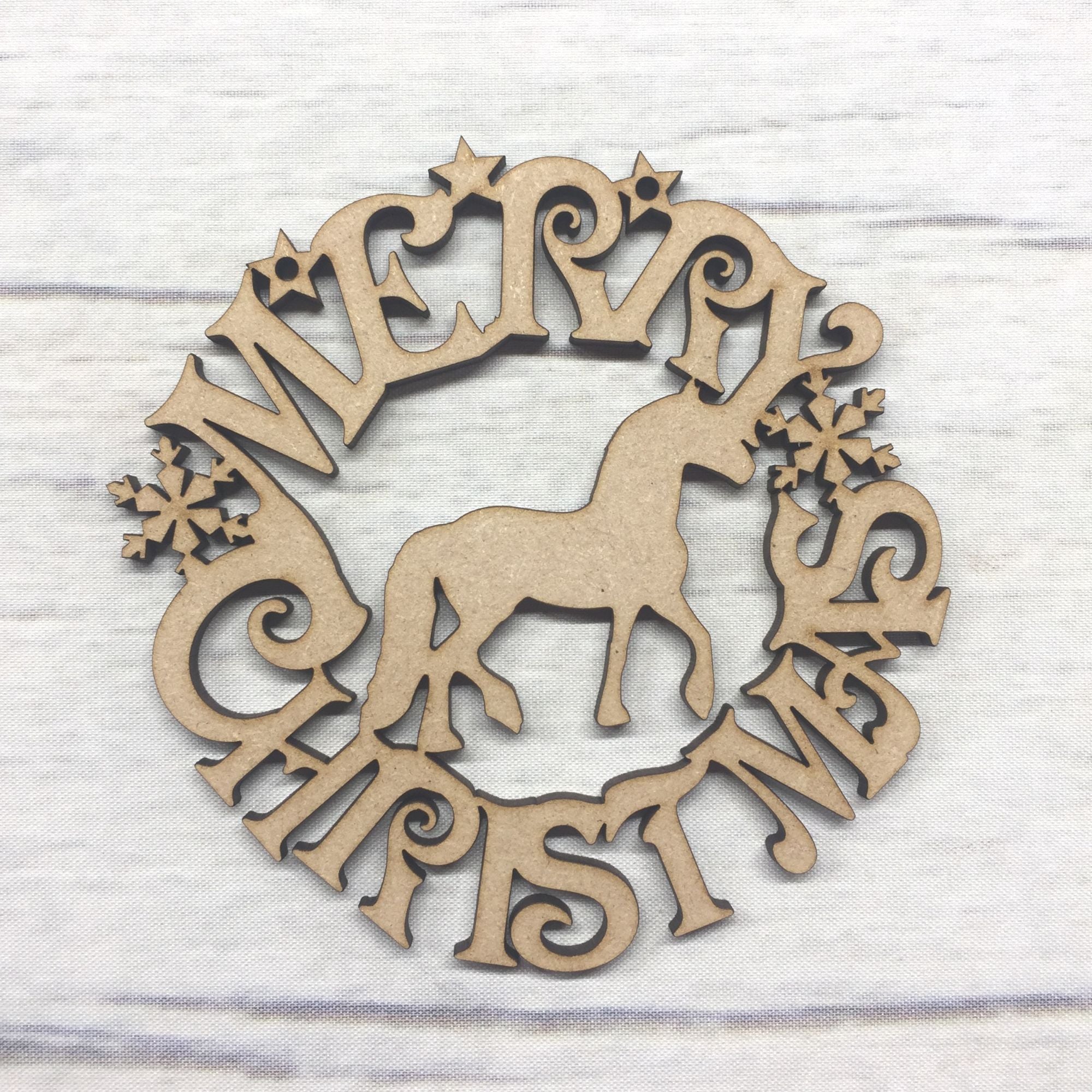 Christmas wreath tree hanger - Christmas pets Wooden Craft Shape