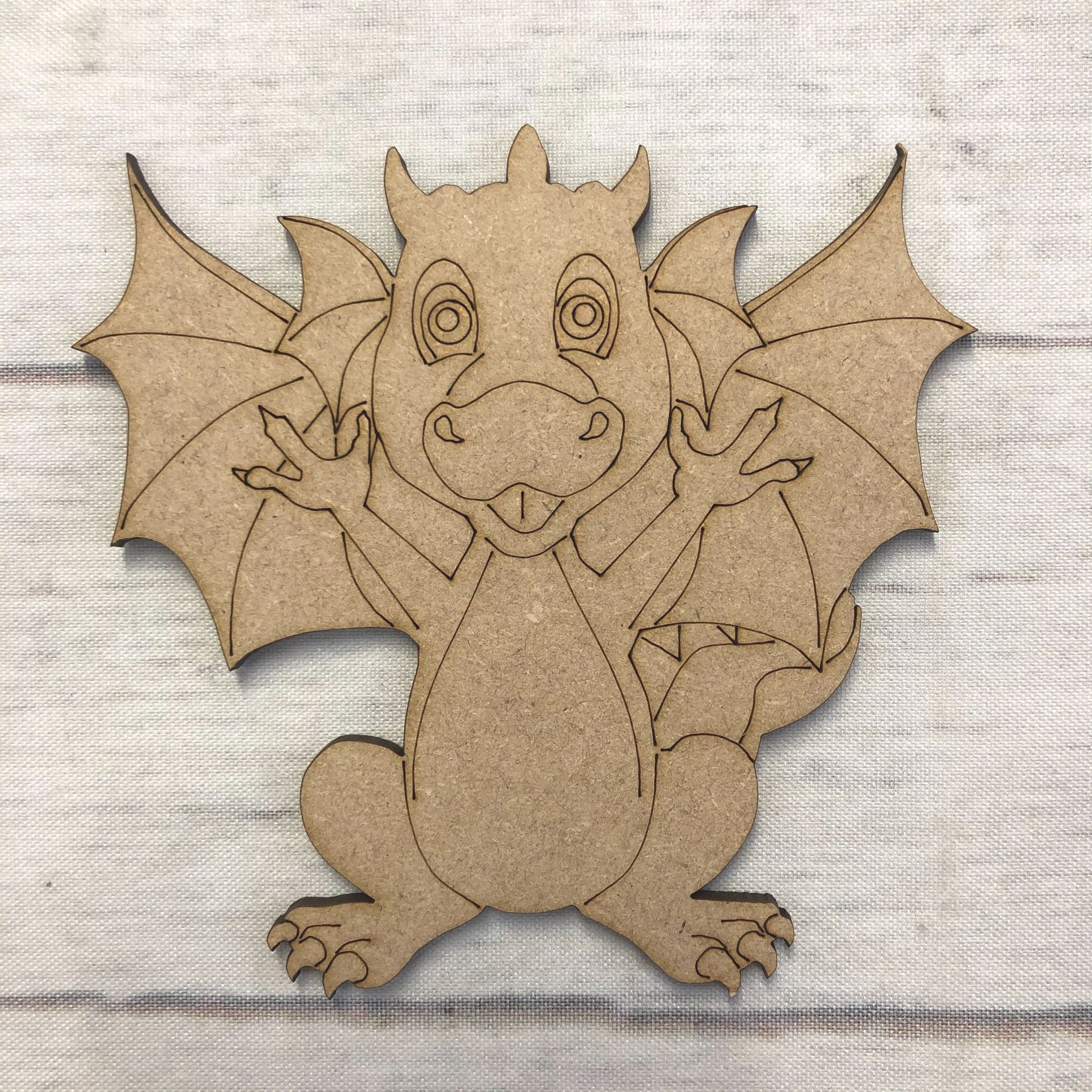 Dragon 4 - engraved Wooden Craft Shape