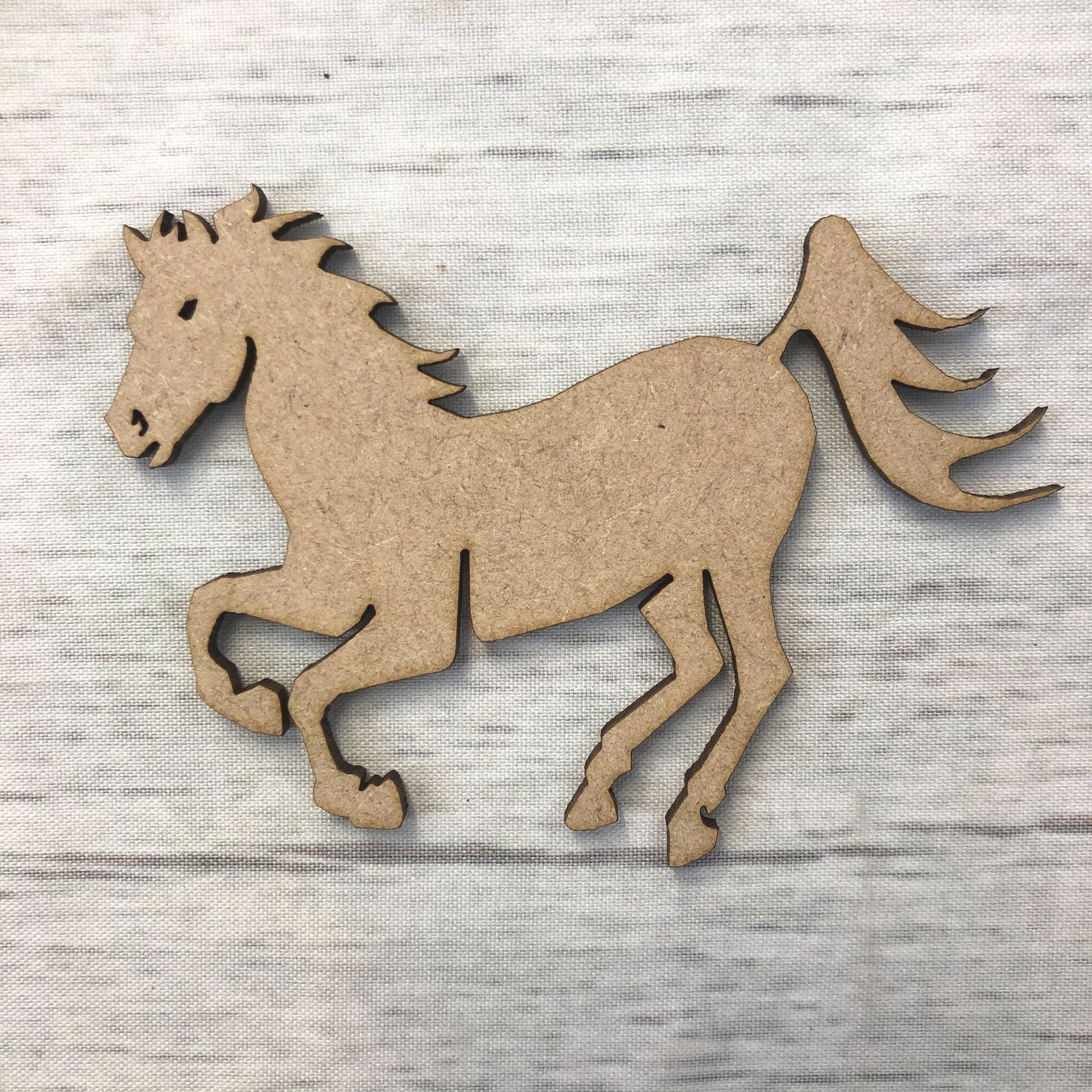 Horse 6 - Running Horse Wooden Craft Shape