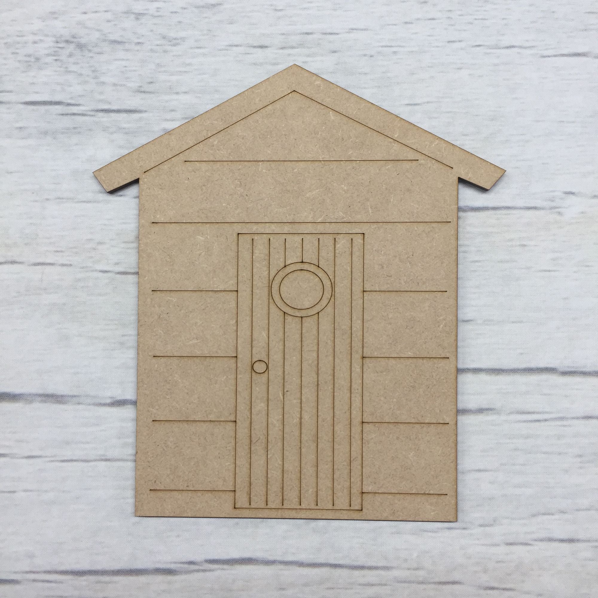 Beach Hut - engraved Wooden Craft Shape