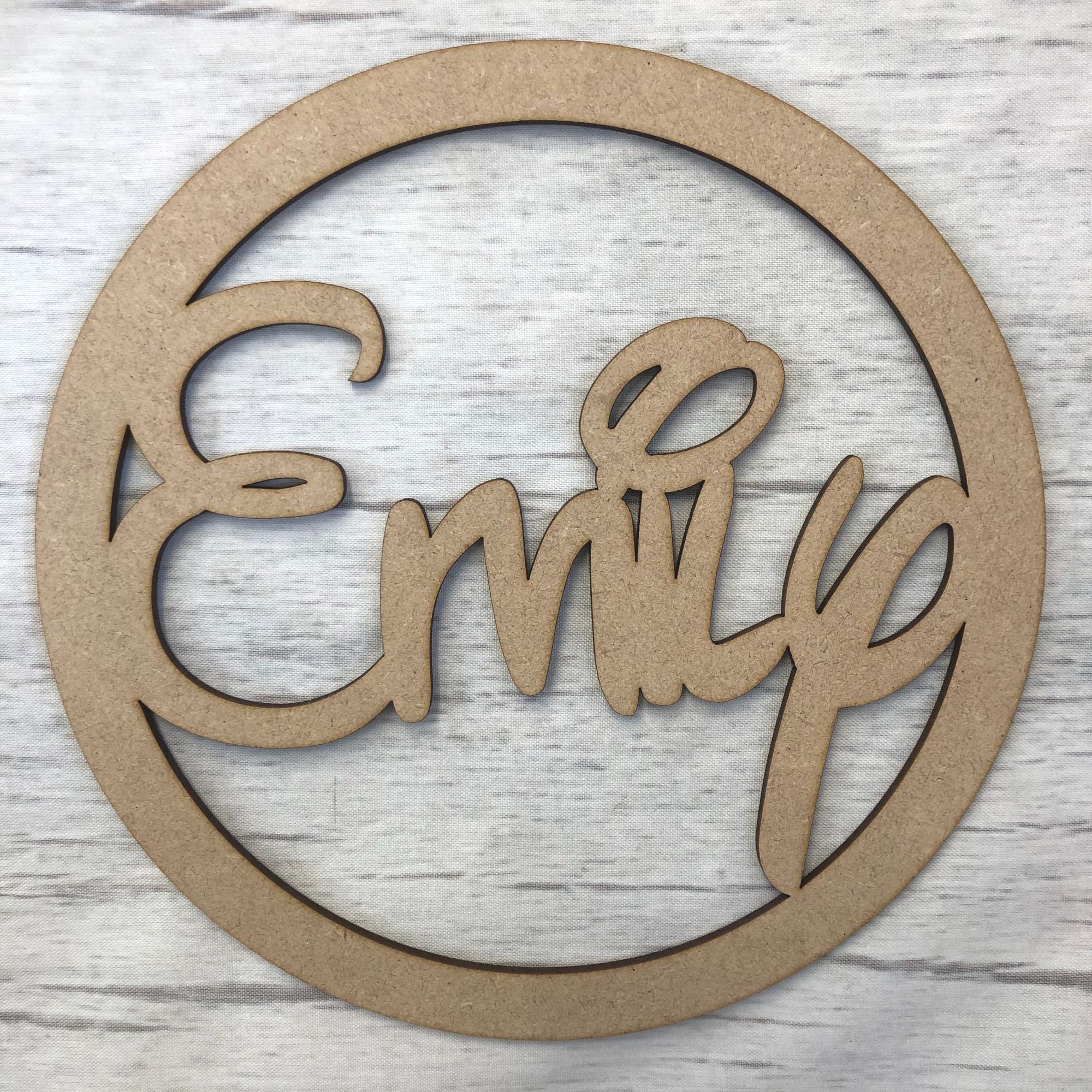 Hoop 2  - Customised (Disney Font) Wooden Craft Shape