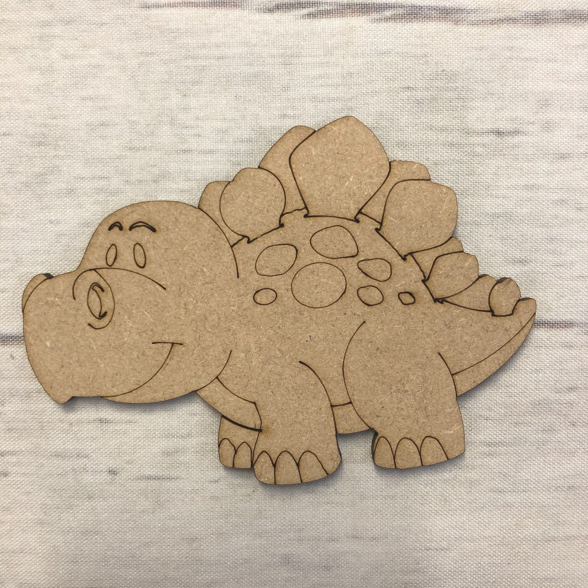 Dinosaur 3 - engraved Wooden Craft Shape