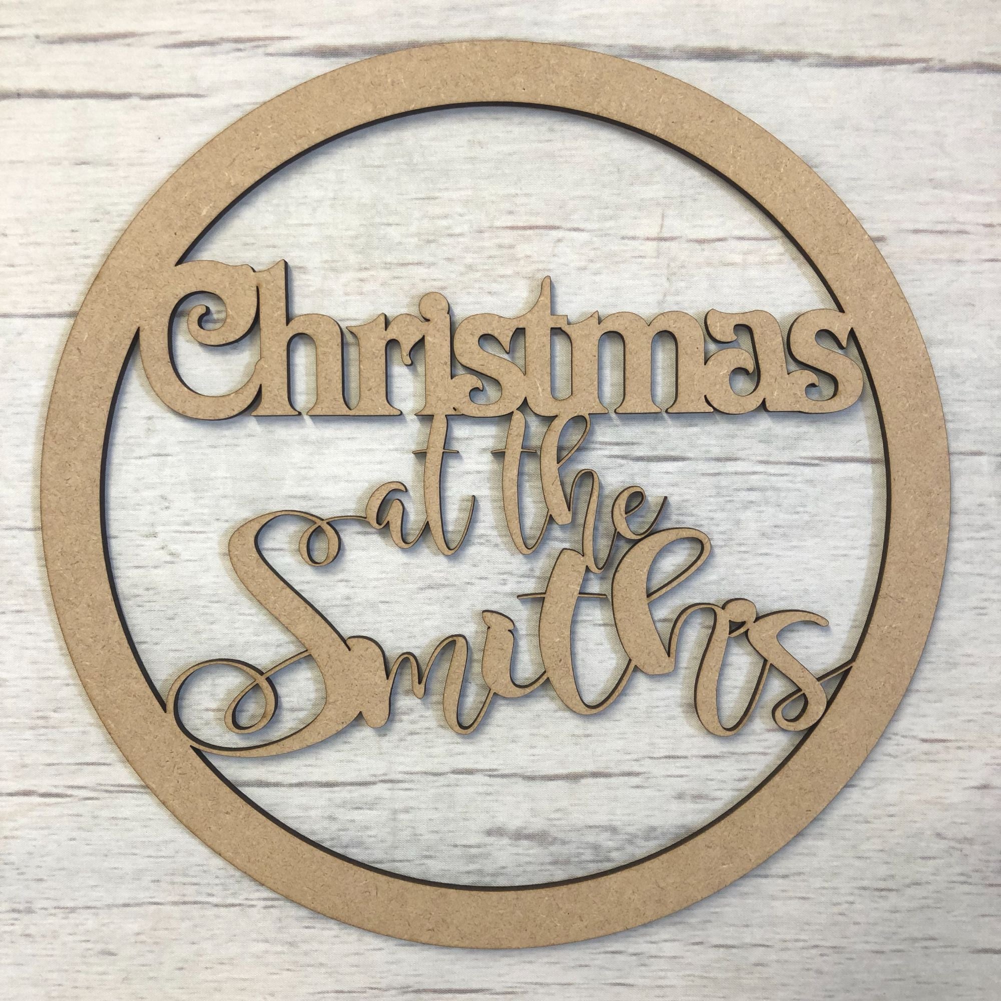 Hoop Christmas  - Customised (Magnolia Sky Font) Wooden Craft Shape