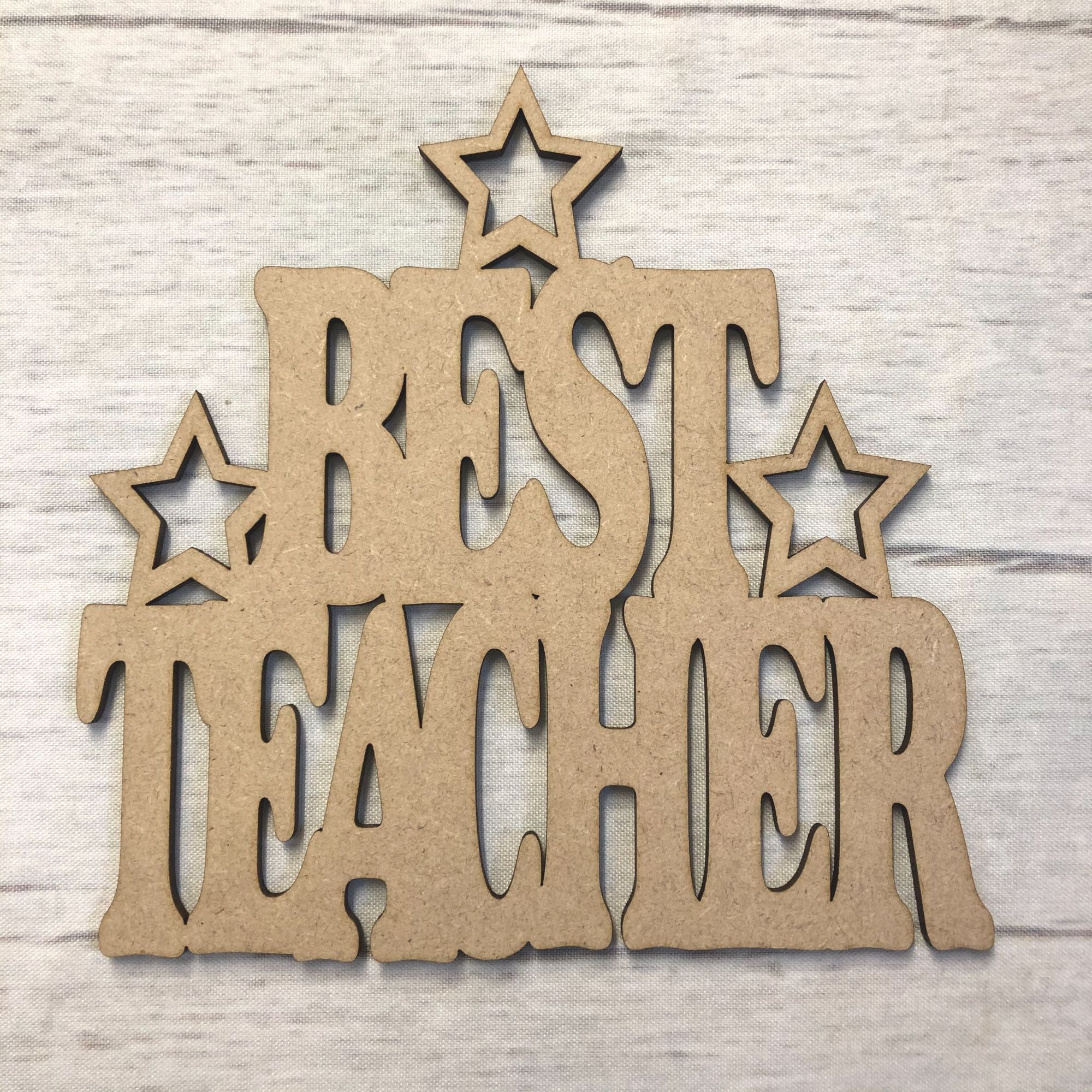 Best Teacher Plaque 1 Wooden Craft Shape