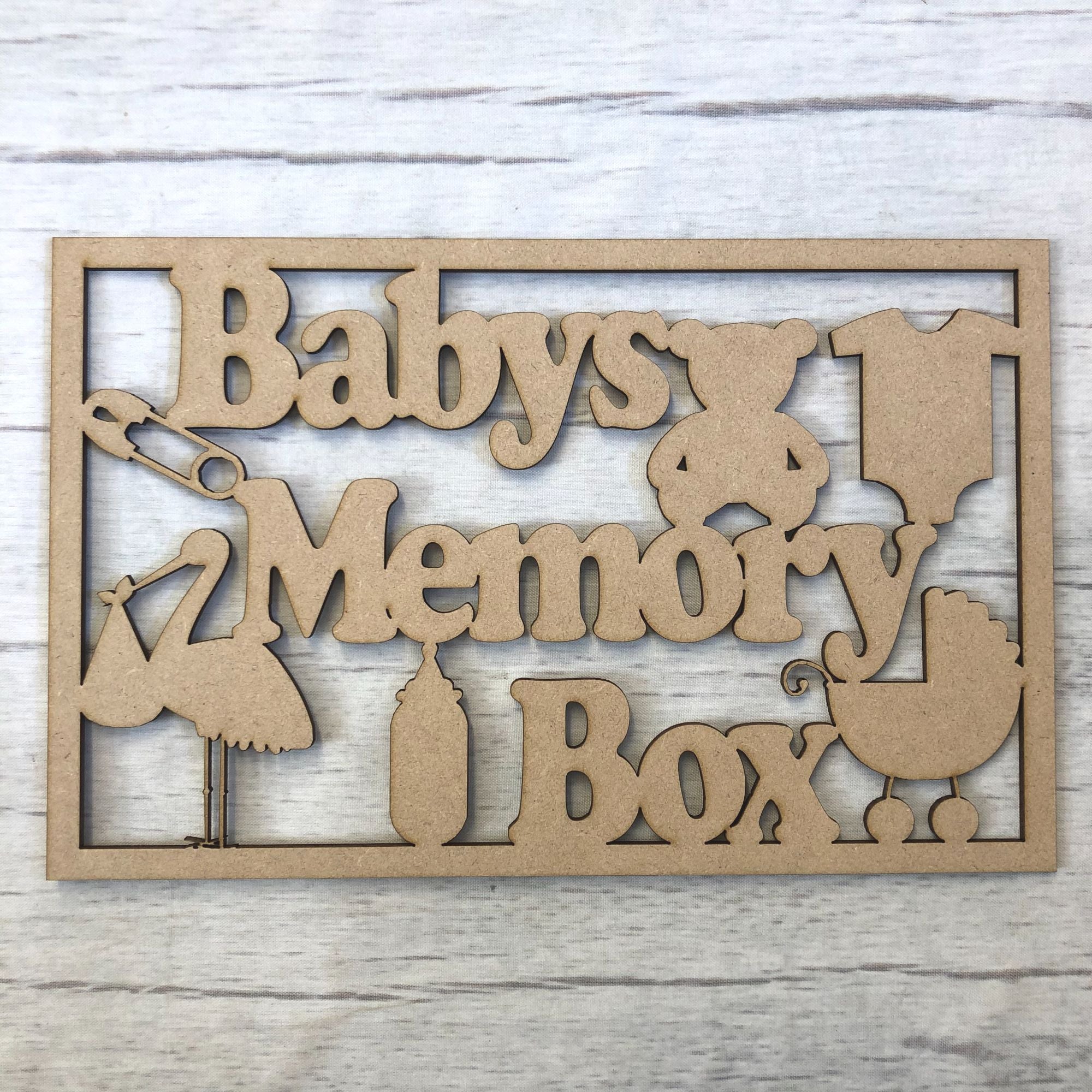 Box topper - Baby Memory Box Wooden Craft Shape