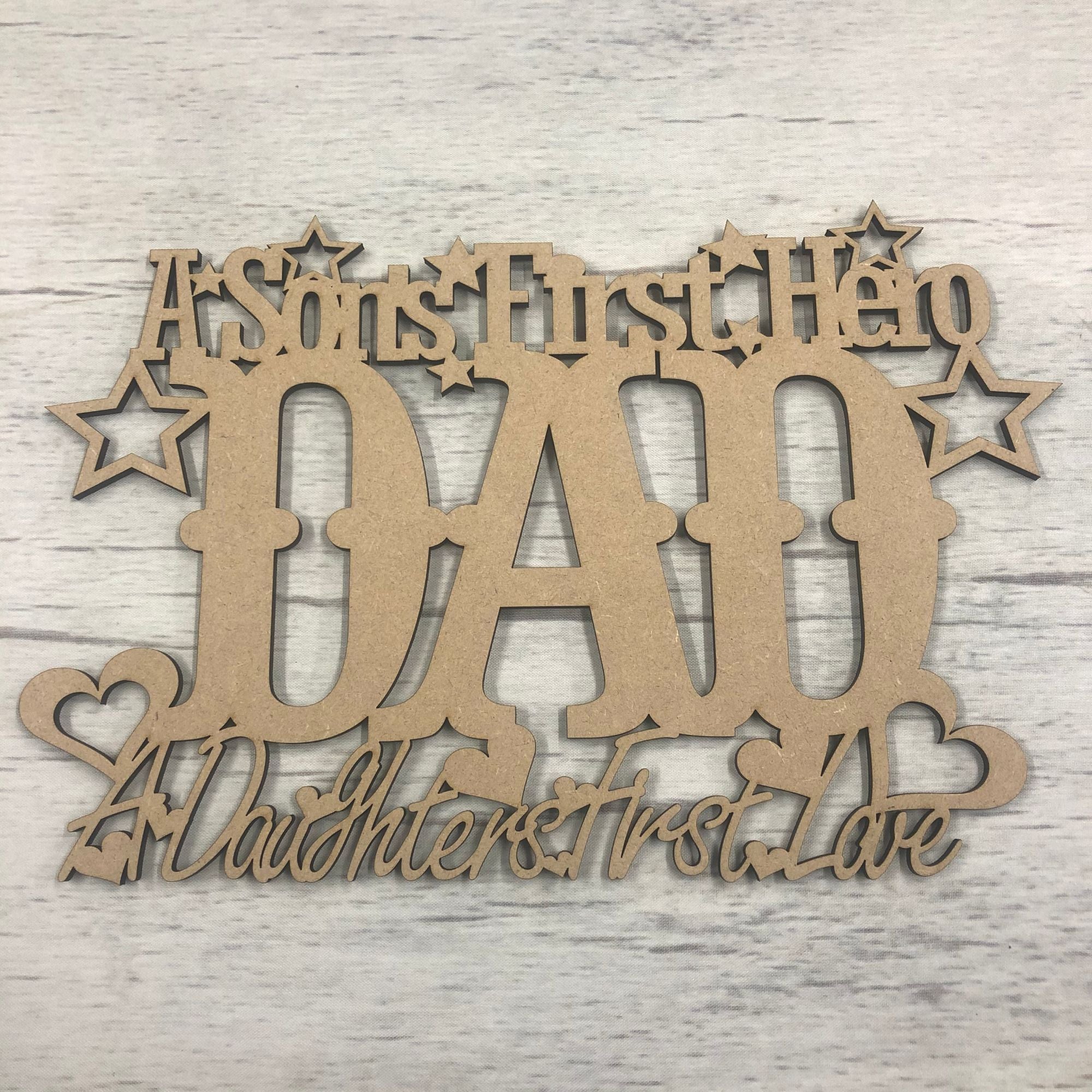 Father's day hanging plaque 2 Wooden Craft Shape
