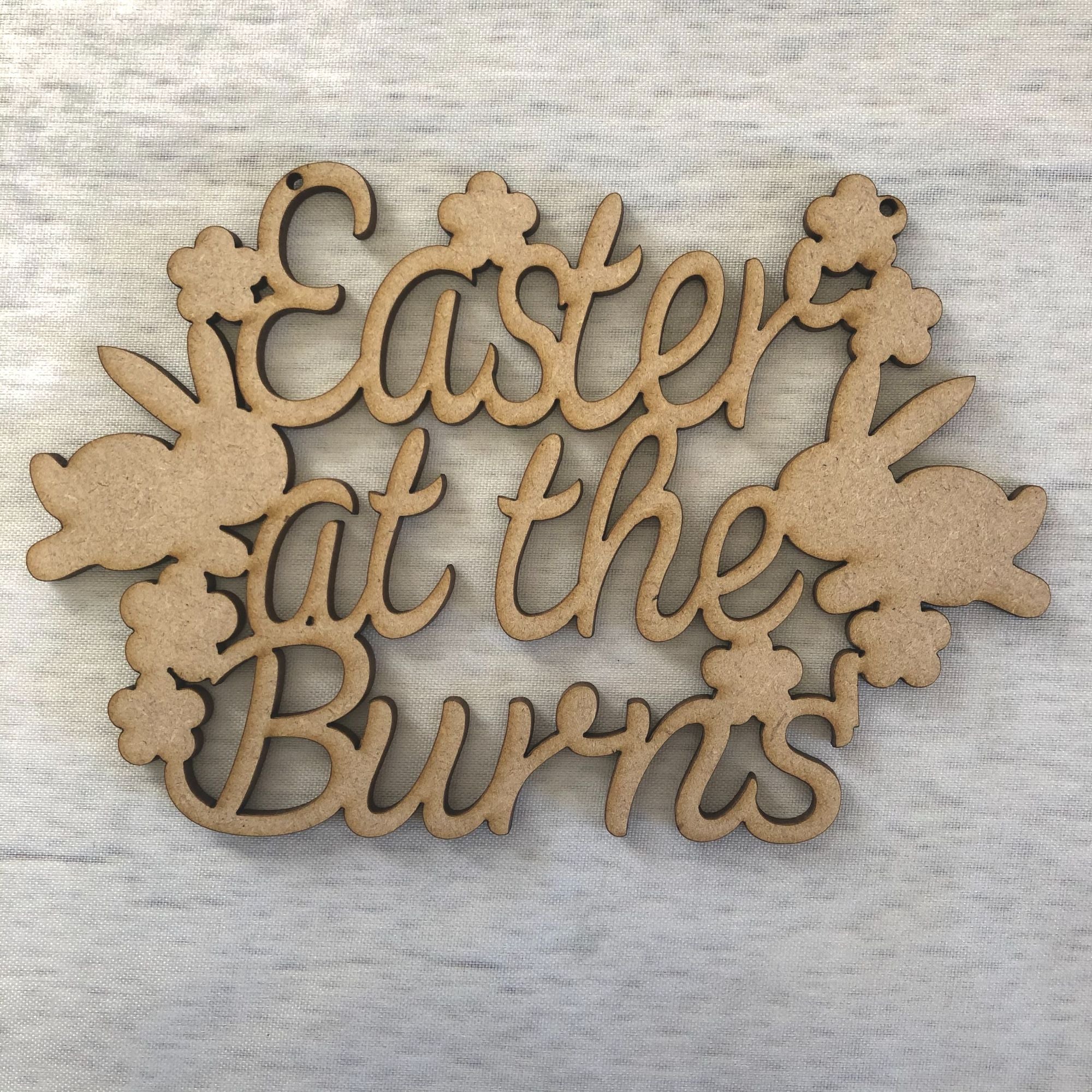 Easter wall plaque - Customised name Wooden Craft Shape