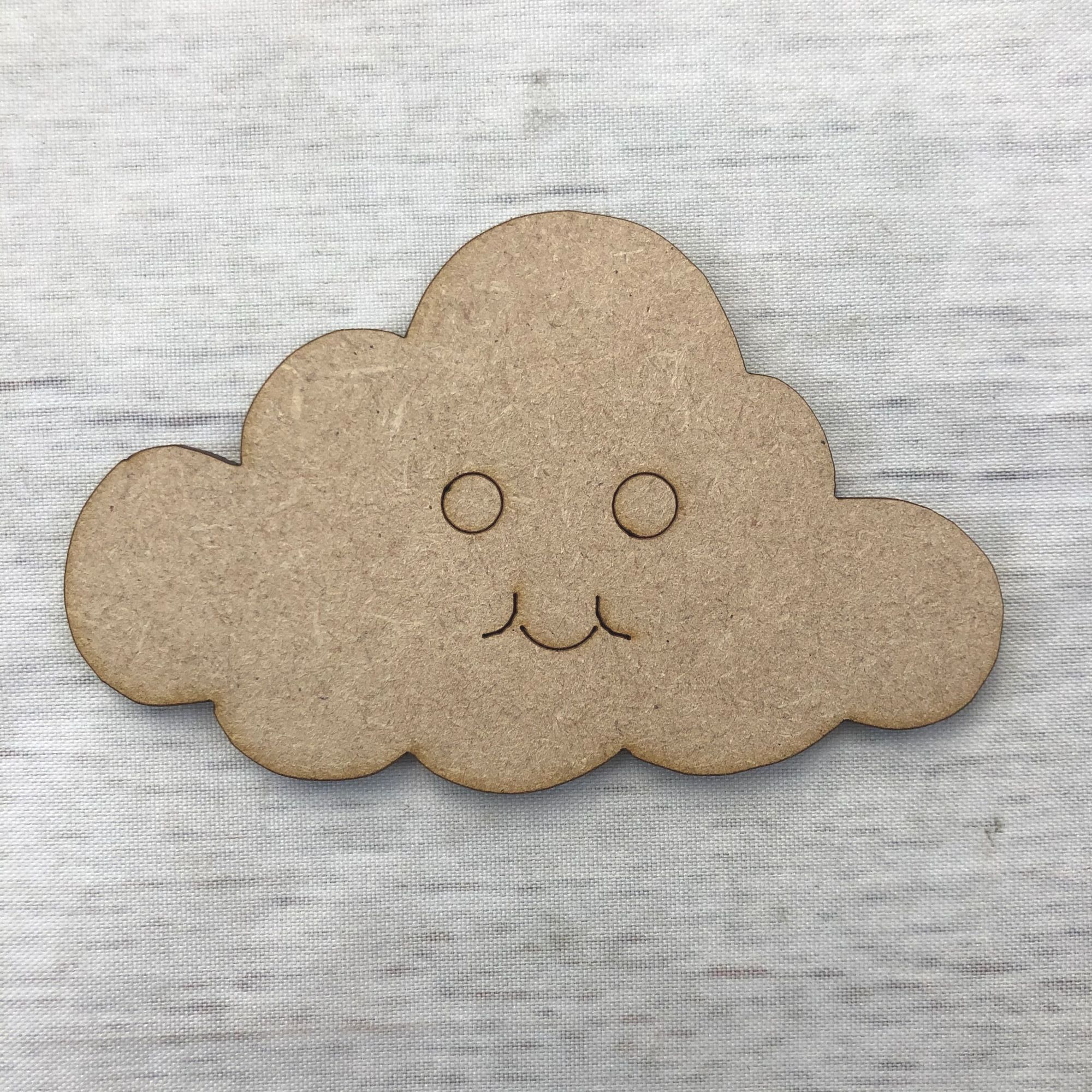 Cloud - engraved Wooden Craft Shape