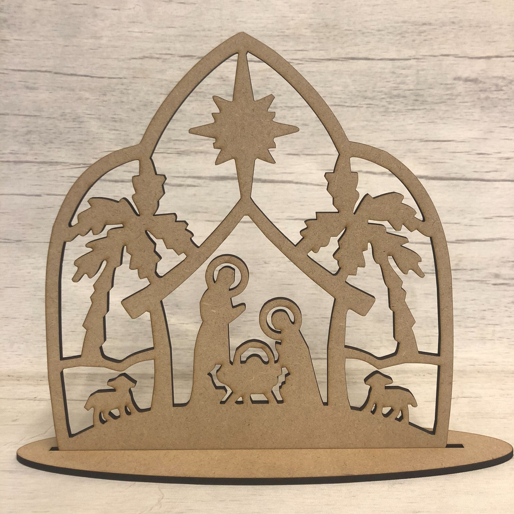 Christmas Nativity scene - freestanding scene 2 Wooden Craft Shape