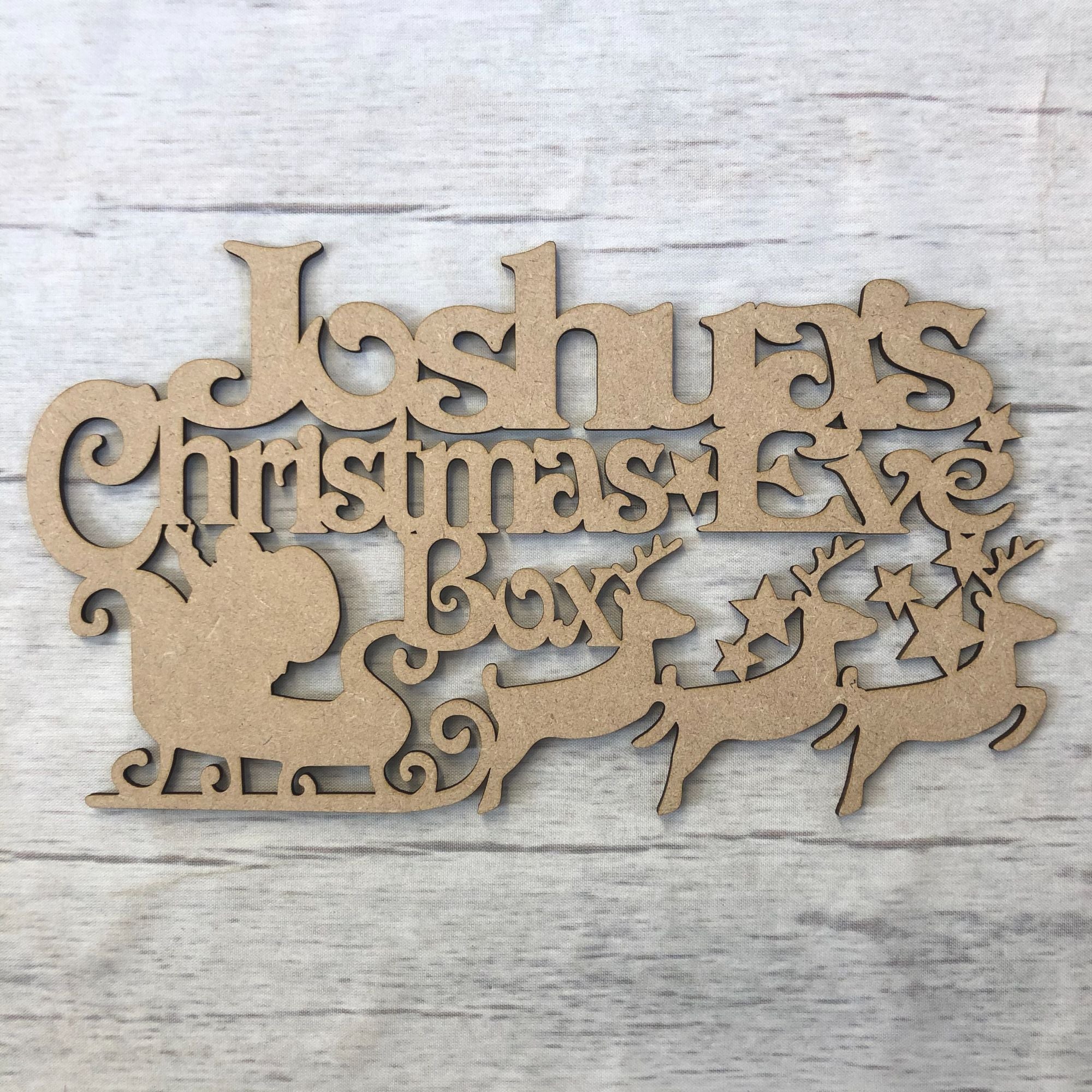 Christmas eve box topper - Santa design - customised Wooden Craft Shape