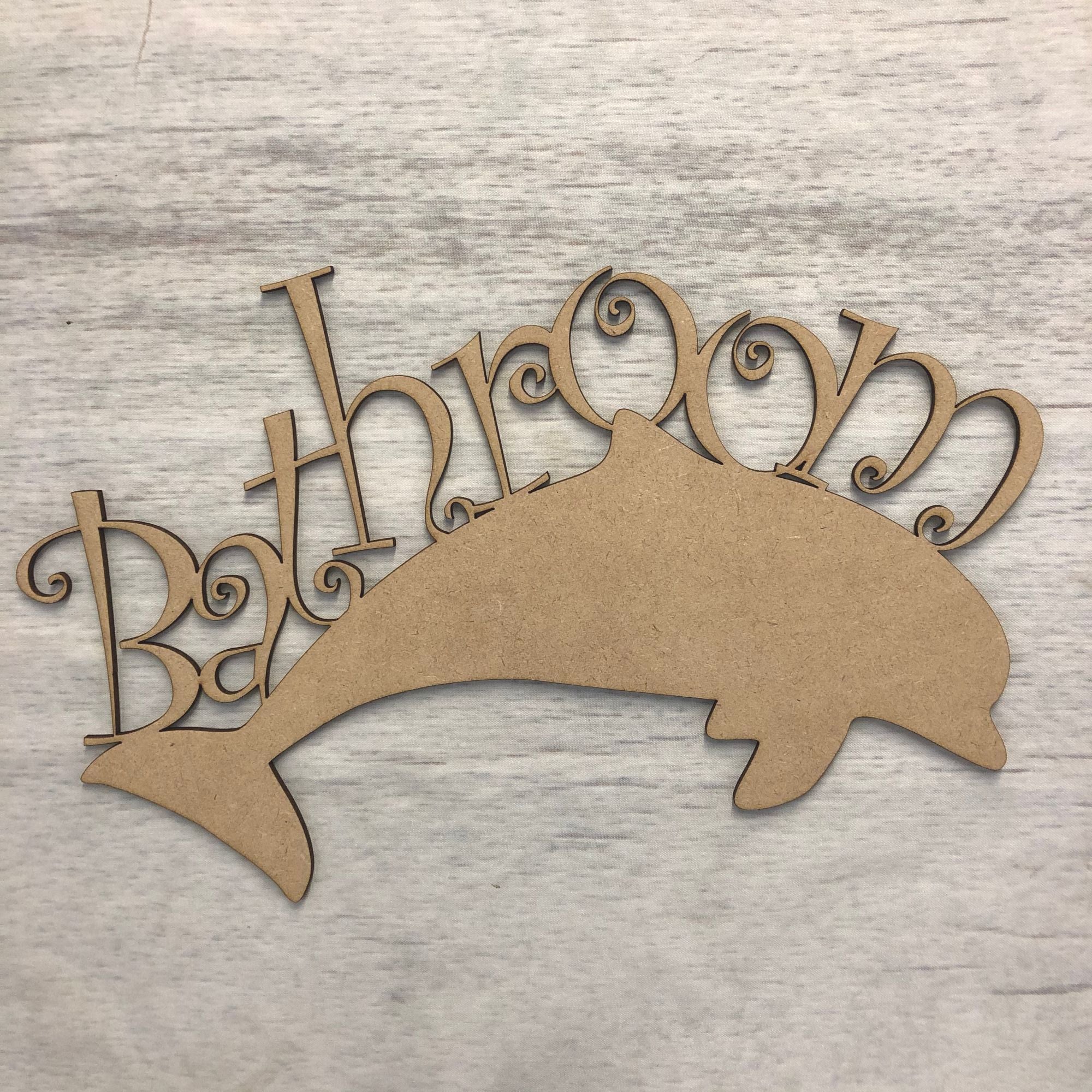 Dolphin bathroom door Plaque Wooden Craft Shape