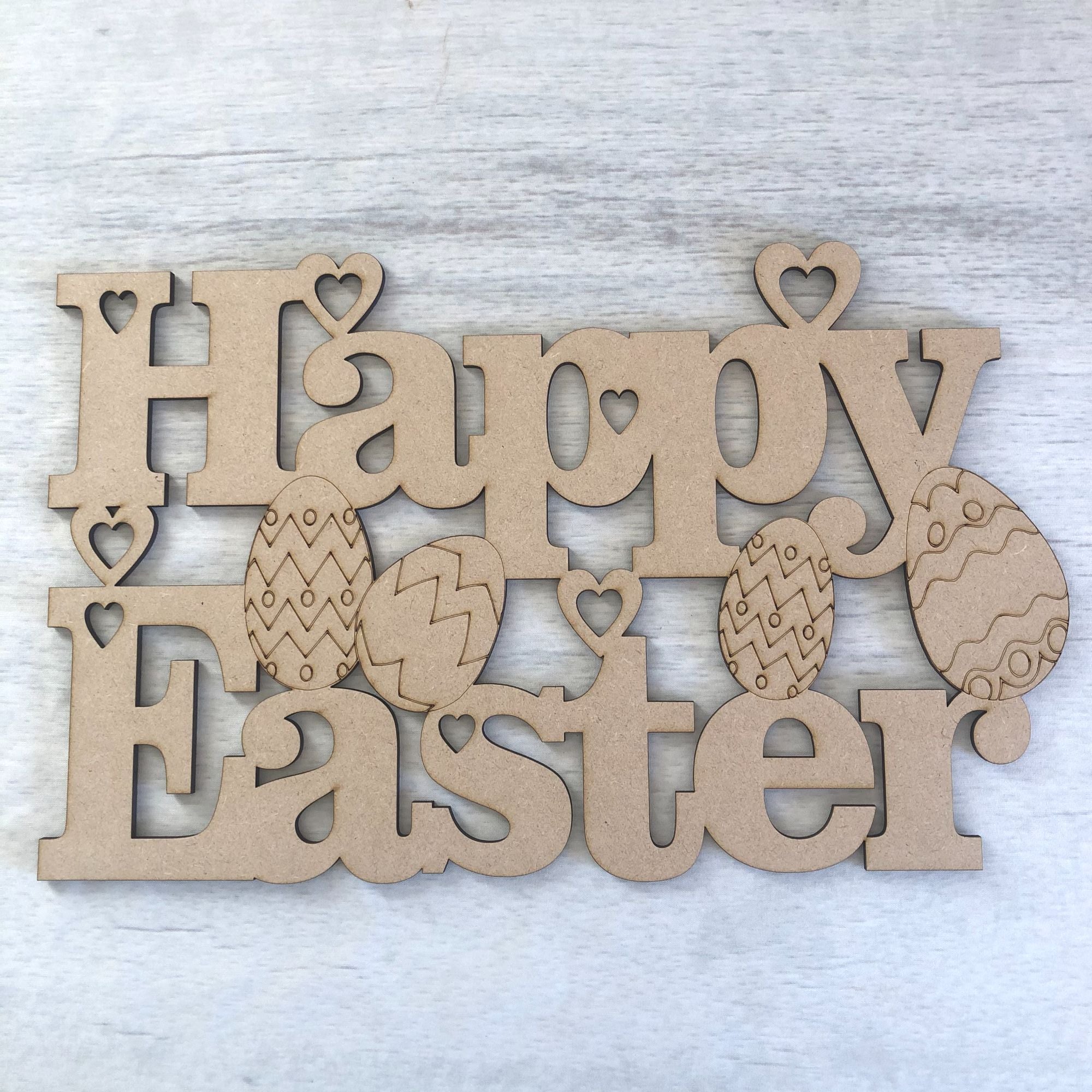 Happy Easter' large plaque Wooden Craft Shape
