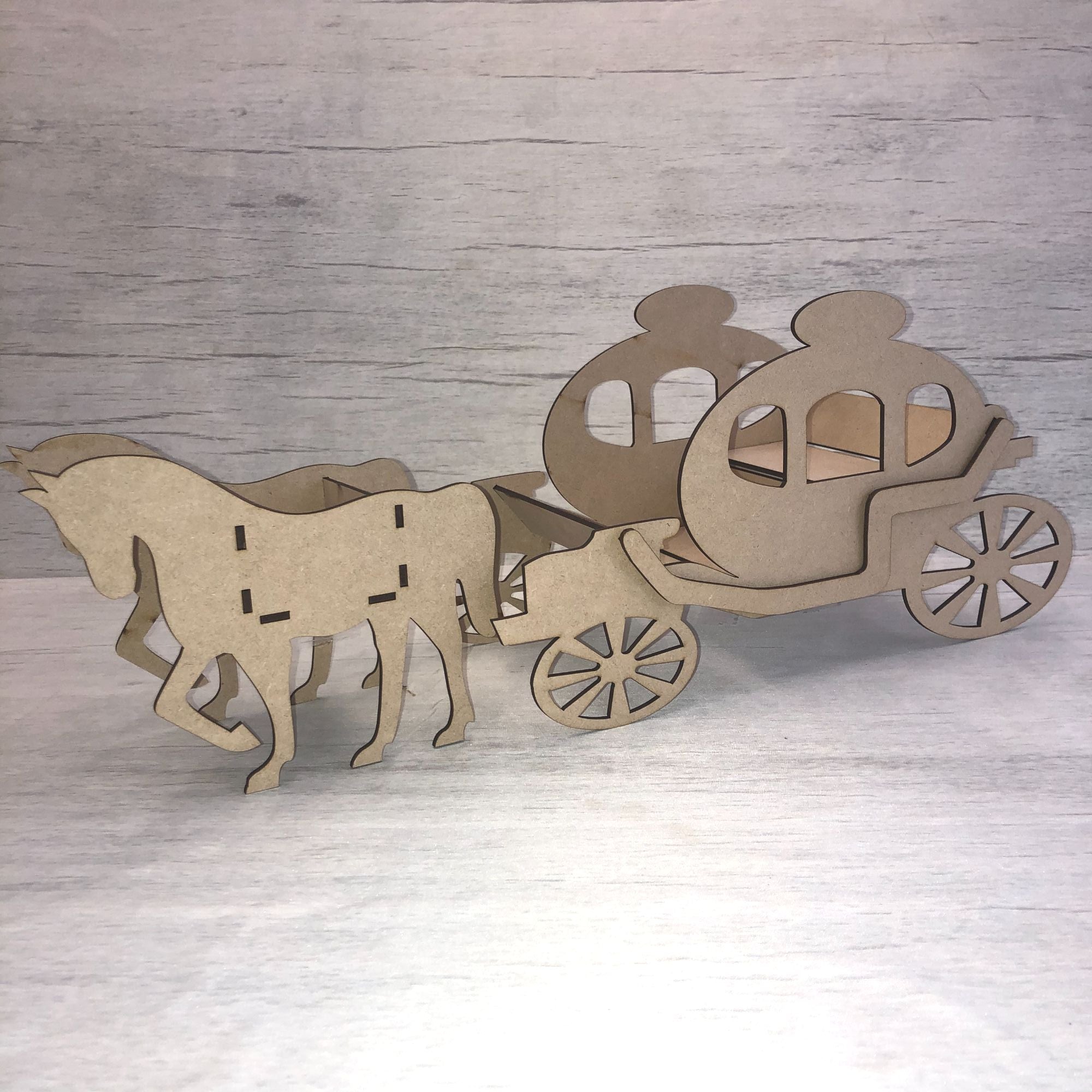 Wedding table decoration horse and Carriage kit Wooden Craft Shape