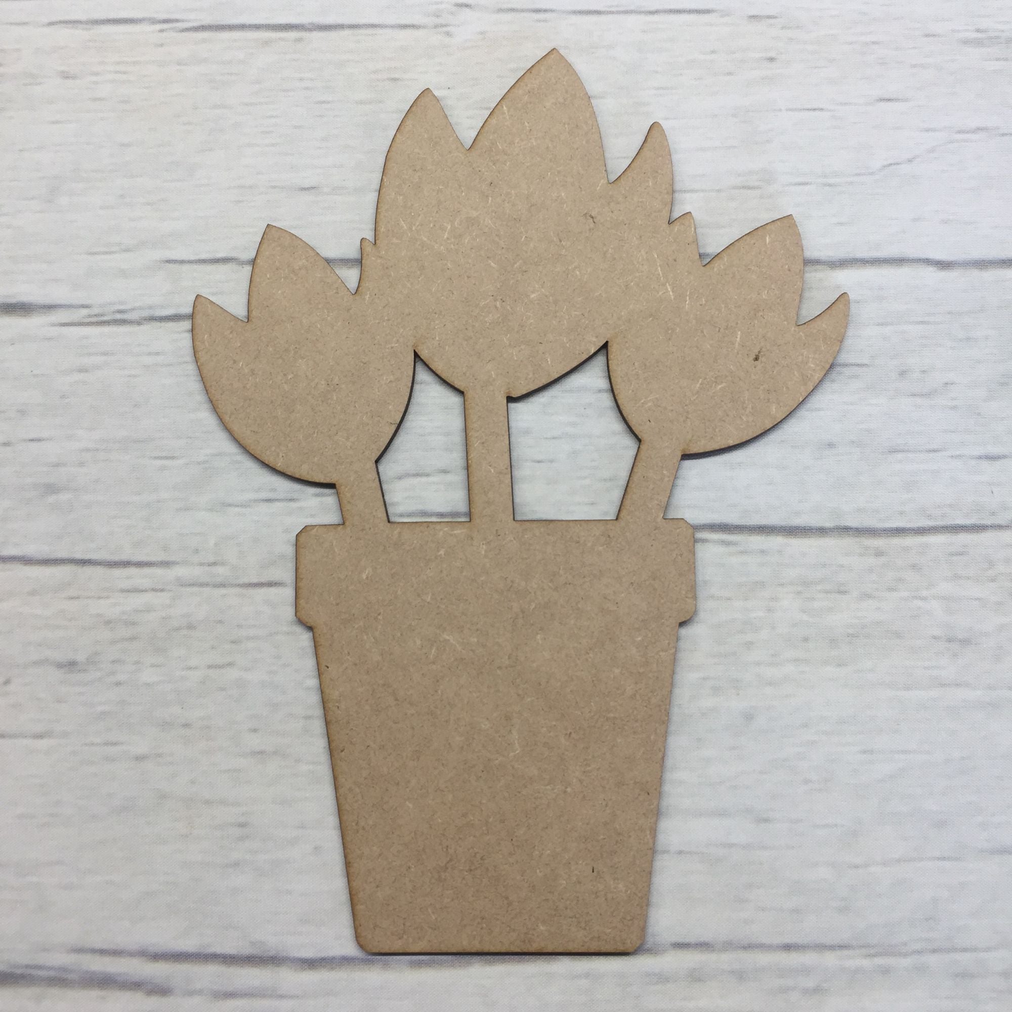 Tulip Flower in Pot Wooden Craft Shape