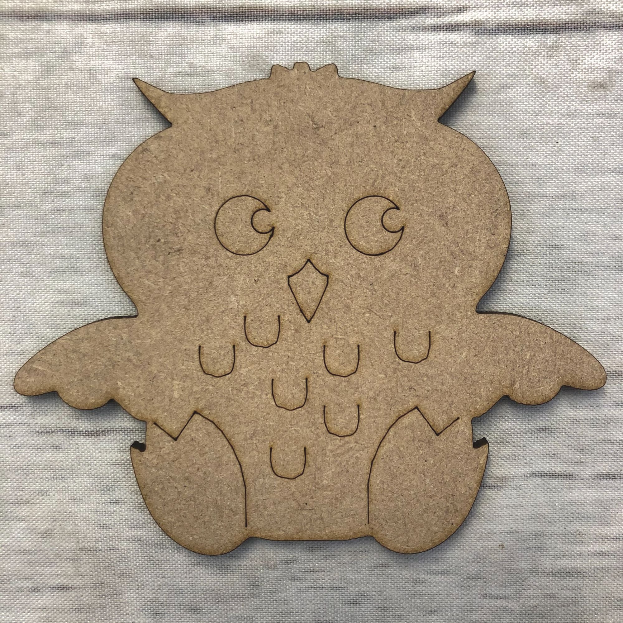 Owl 1 - engraved Wooden Craft Shape